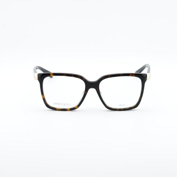 Jimmy Choo Jimmy Choo JC227 0086 00 Eyeglasses Havana 52mm Square Frame Size ONE SIZE - 3 Thumbnail