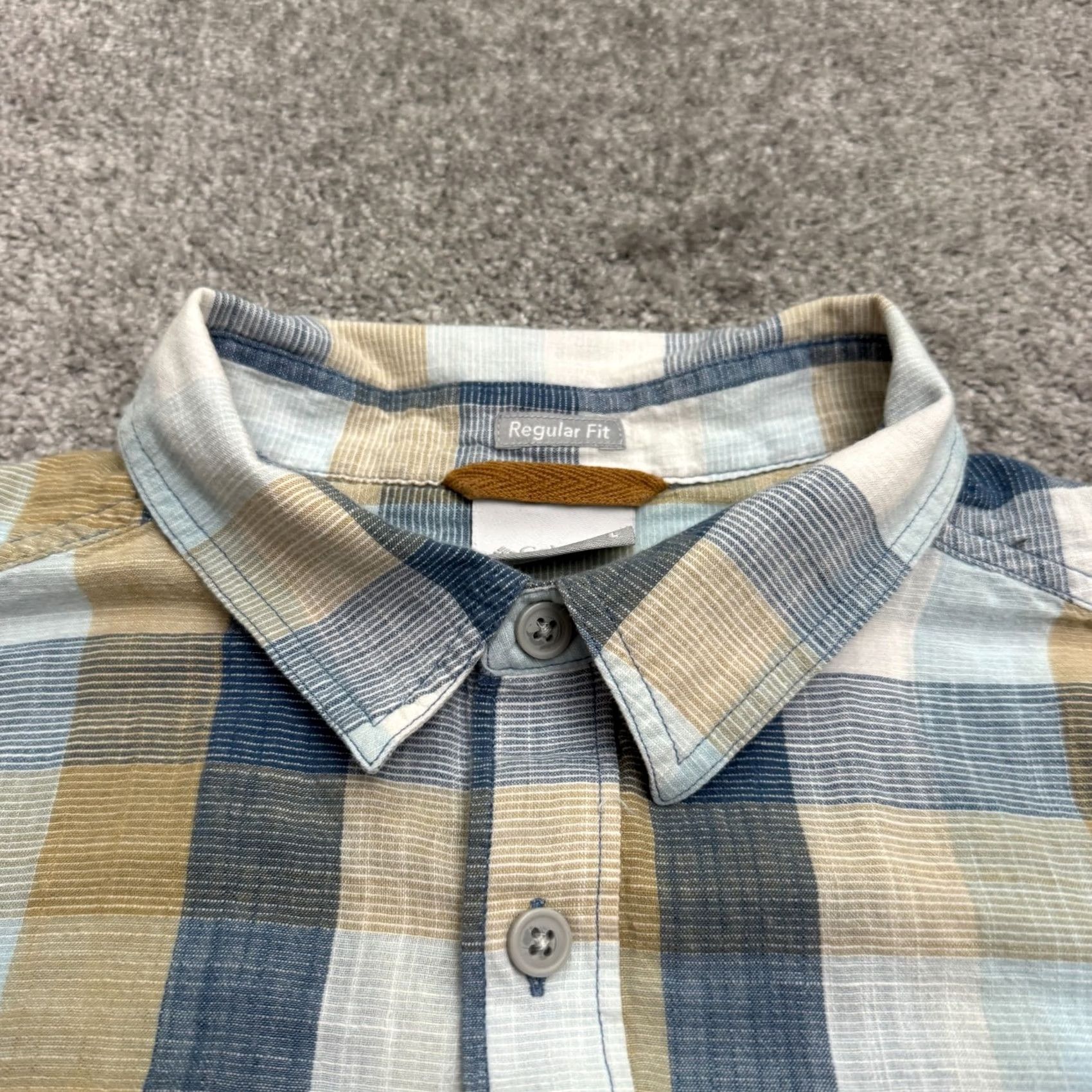 Vintage Columbia Shirt Mens Large Blue Gold Plaid Cotton Casual Button Down Size US L / EU 52-54 / 3 - 3 Thumbnail