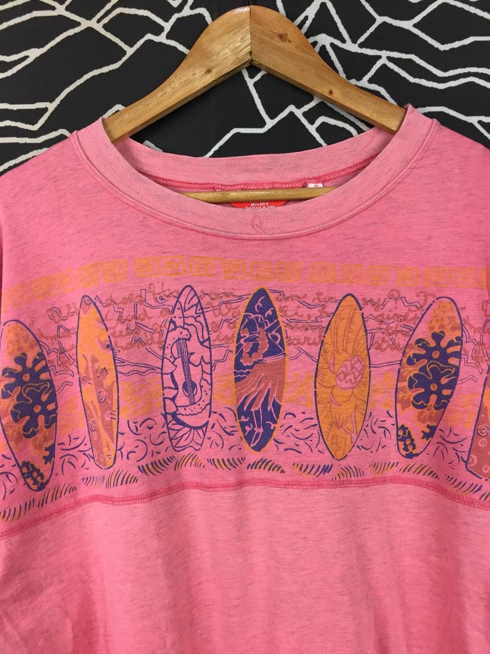 Vintage Vtg Nortons Milano Surfboard All-Over Style Wrap Print Tee Size US M / EU 48-50 / 2 - 3 Thumbnail