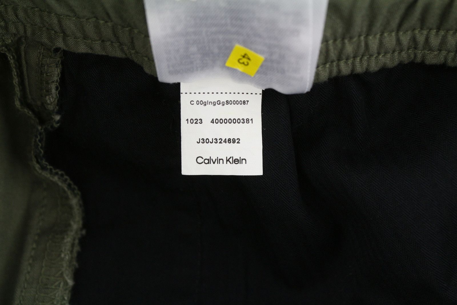 Calvin Klein ESSENTIAL REGULAR XS Green Cargo Waist Logo Trousers 85166 Size US 31 - 11 Thumbnail