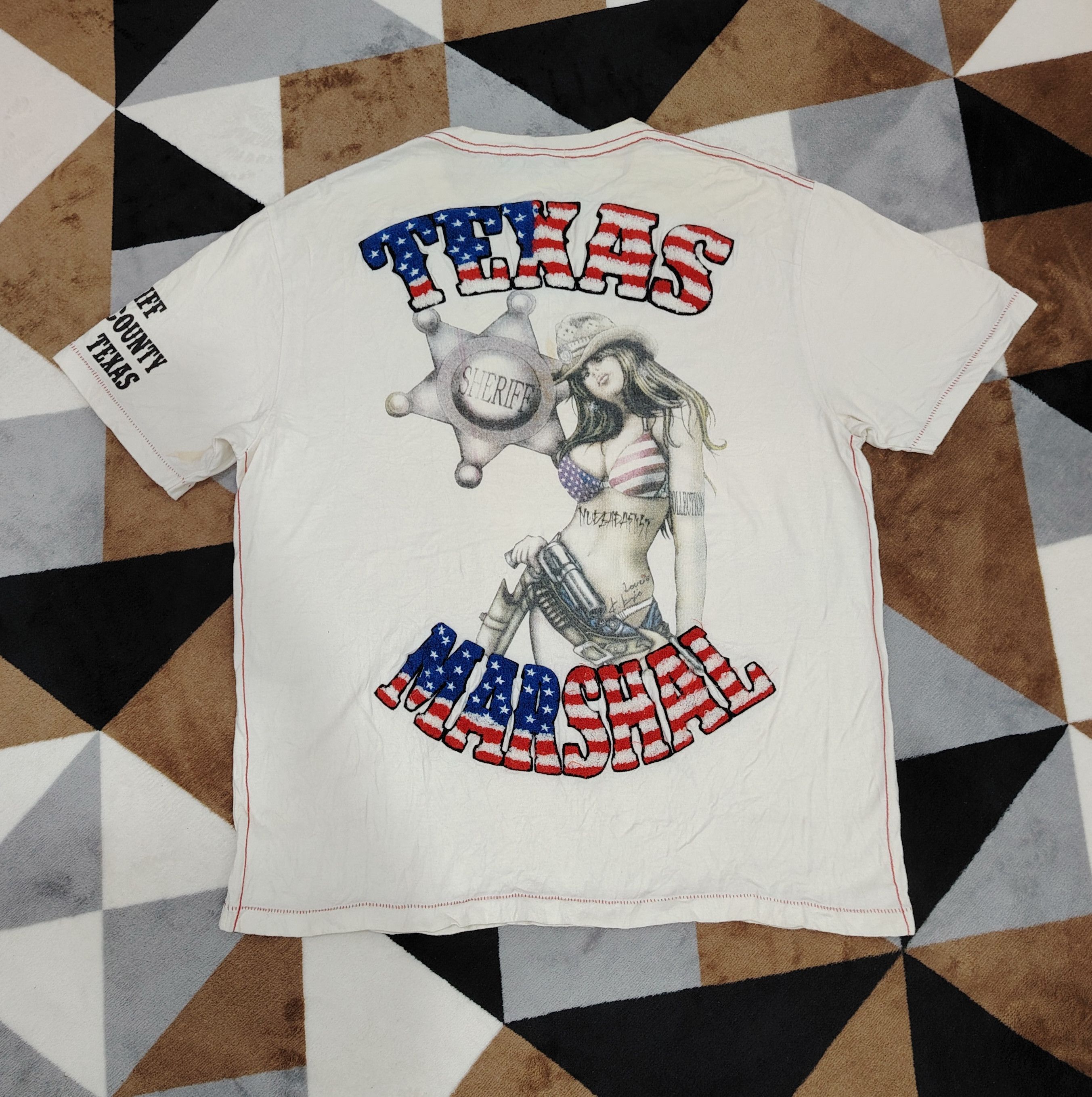 Designer × Japanese Brand Vintage Adre Malraur Texas Marshal T Shirt Size US XL / EU 56 / 4 - 1 Thumbnail