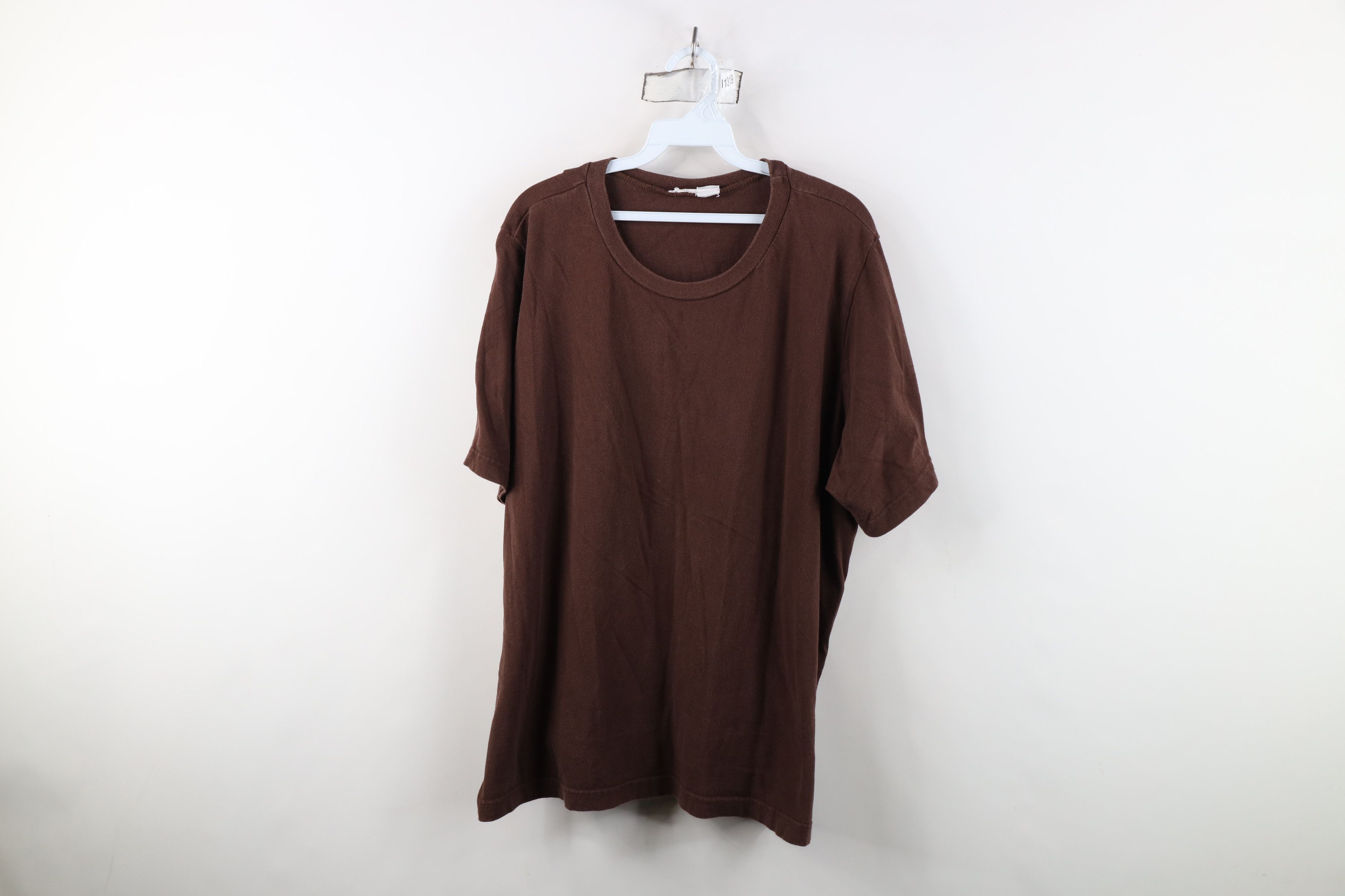 Vintage Vintage 90s Streetwear Boxy Fit Short Sleeve T-Shirt Brown Size US XL / EU 56 / 4 - 1 Thumbnail