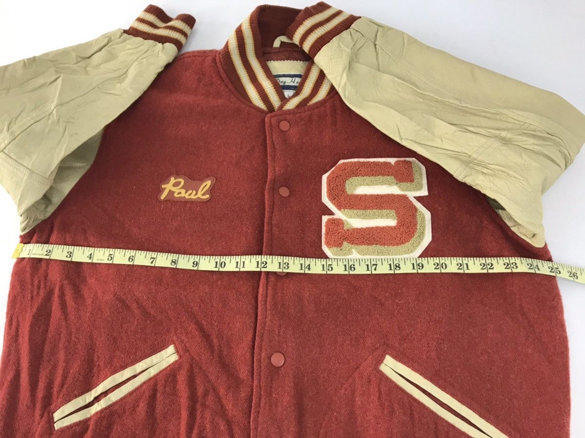 Vintage Dog House Simple Varsity Jacket Checked Leather Sleeve Size US L / EU 52-54 / 3 - 10 Thumbnail