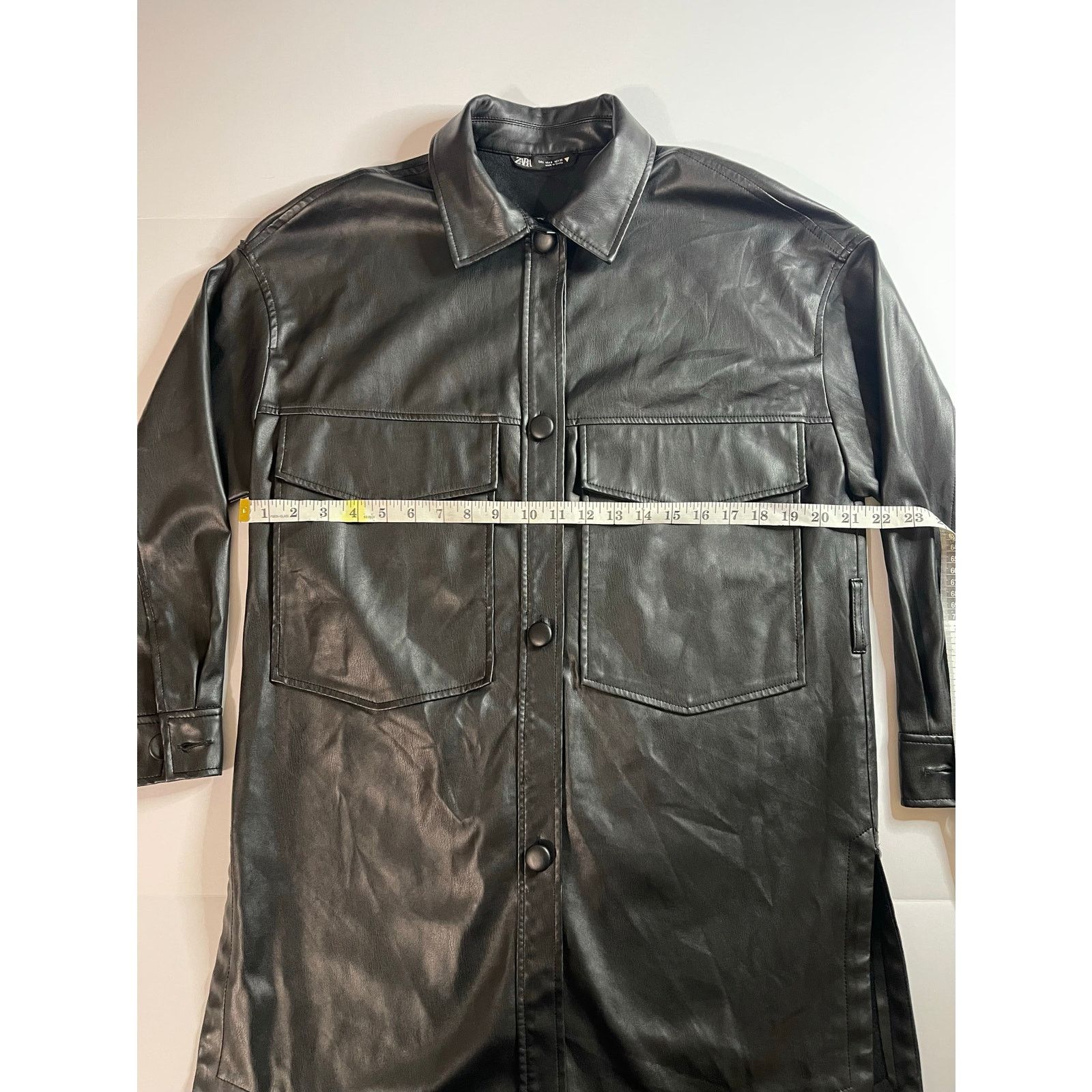 Zara ZARA Black Leather Jacket S Size S / US 4 / IT 40 - 8 Thumbnail