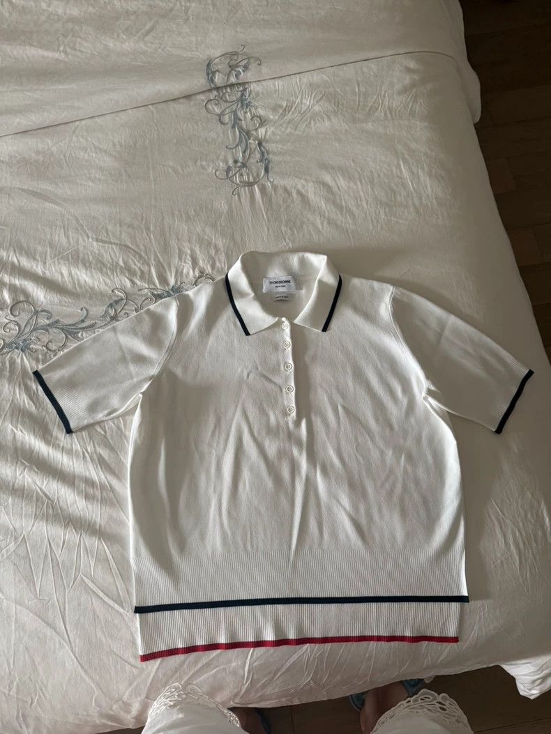 Thom Browne Thom Browne White Polo Shirt - dmc Size US M / EU 48-50 / 2 - 1 Thumbnail