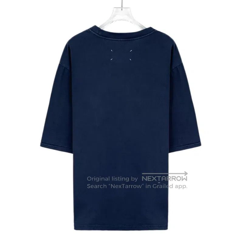 Maison Margiela Maison Margiela Dark blue logo cut cotton round-neck short Size US S / EU 44-46 / 1 - 2 Thumbnail