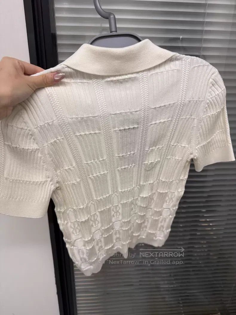 Hermes Hermes Polo Knit Short Sleeve with Jacquard - Mulberry Sil Size S / US 4 / IT 40 - 2 Thumbnail