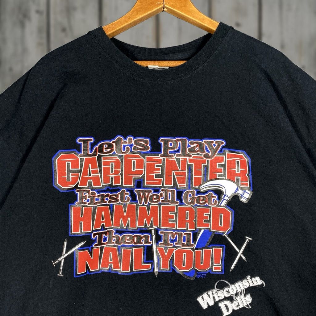 Gildan VINTAGE Wisconsin Dells Lets Play Carpenter T Shirt 2XL Black Naughty Lets Play Carpenter Mens T-Shirt Size US XXL / EU 58 / 5 - 1 Thumbnail