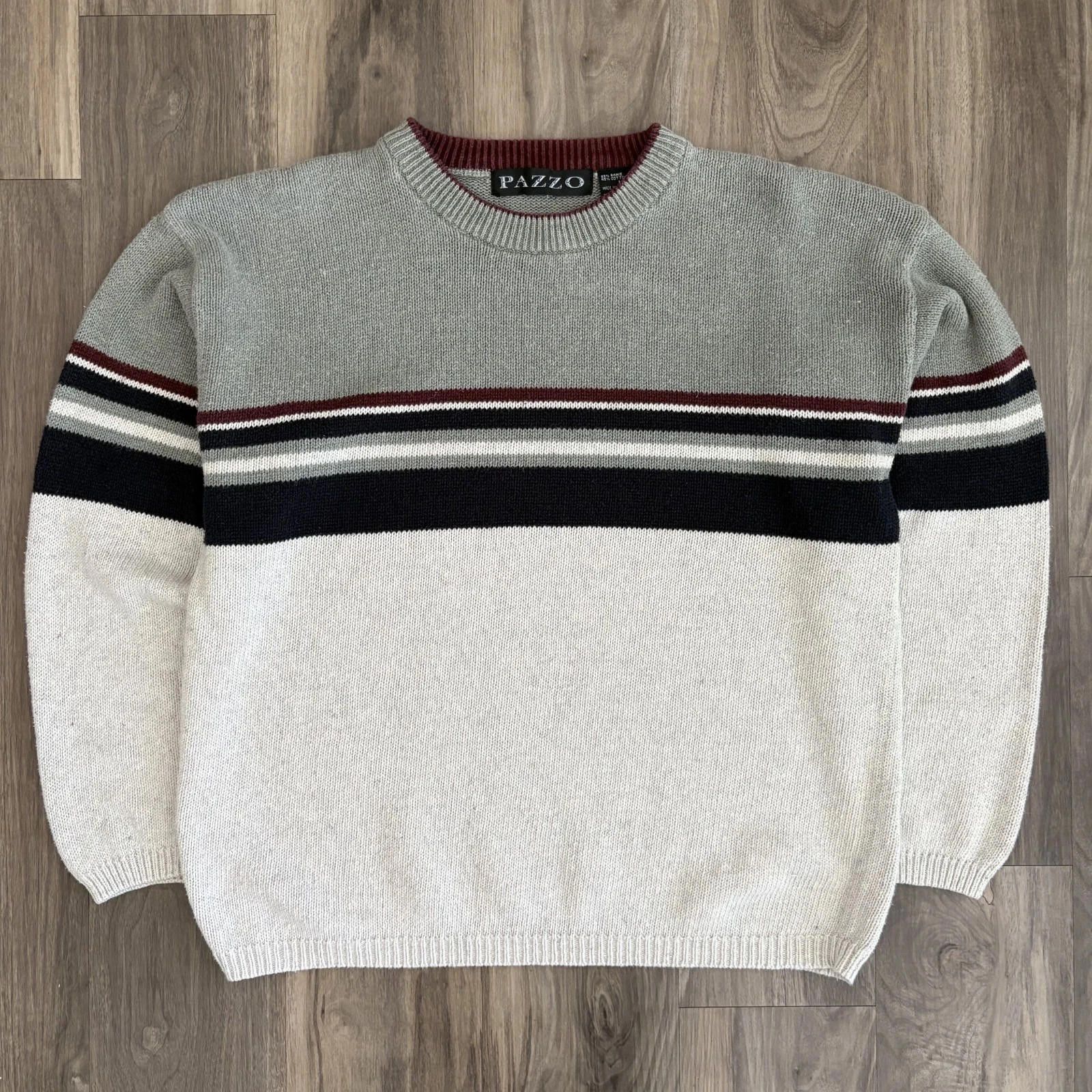 Pazzo Vintage 90s Striped Ski Sweater Size M Boxy Heavyweight Size US M / EU 48-50 / 2 - 1 Thumbnail