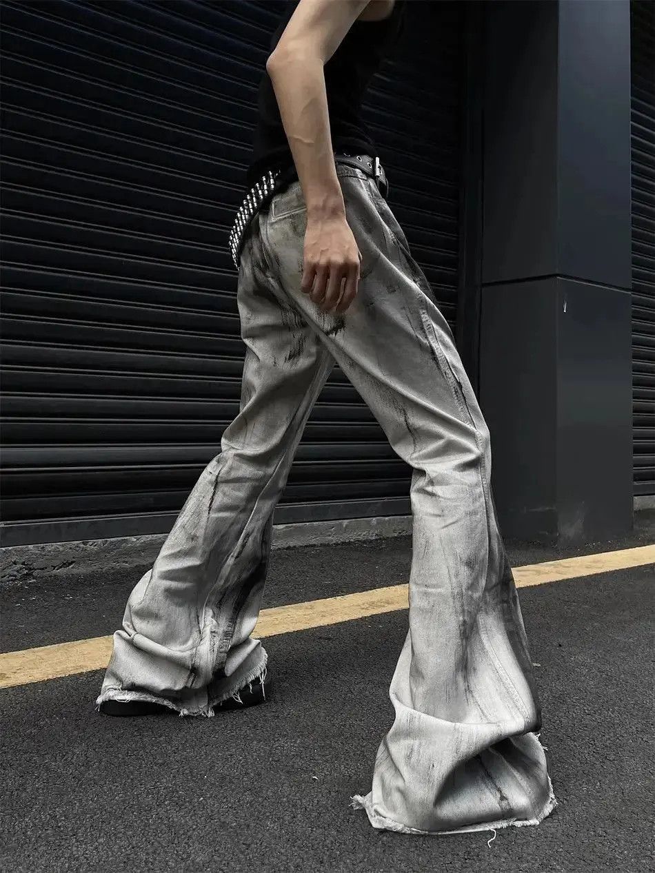Japanese Brand Retro floor mop gradient ruffled denim jeans Size US 32 / EU 48 - 3 Thumbnail