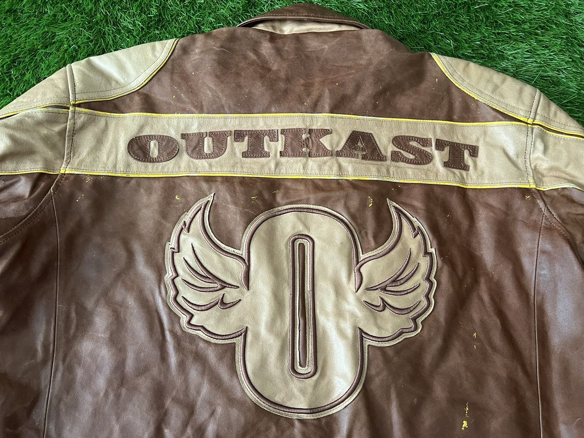 Outkast Vintage Outkast - 100% Leather Bomber Jacket Y2K Embroidery Size US L / EU 52-54 / 3 - 2 Thumbnail