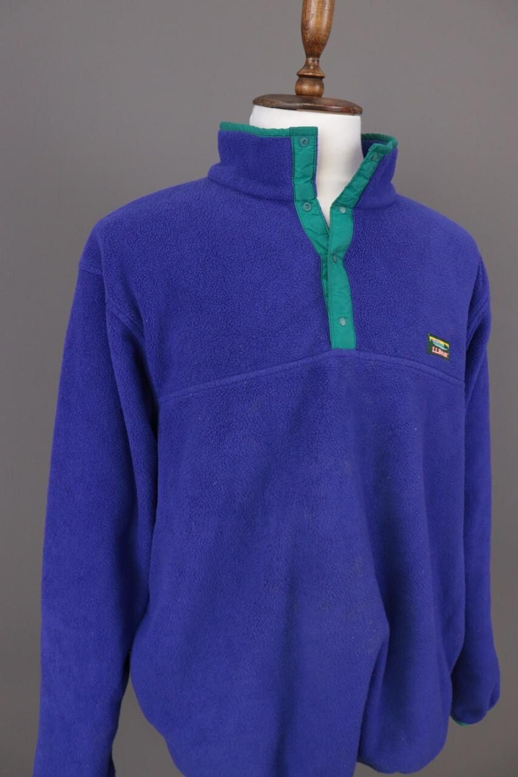 L.L. Bean L.L.Bean Blue 1/4 Zip High Neck Snap Fleece Jacket Size XL Size US XL / EU 56 / 4 - 7 Thumbnail