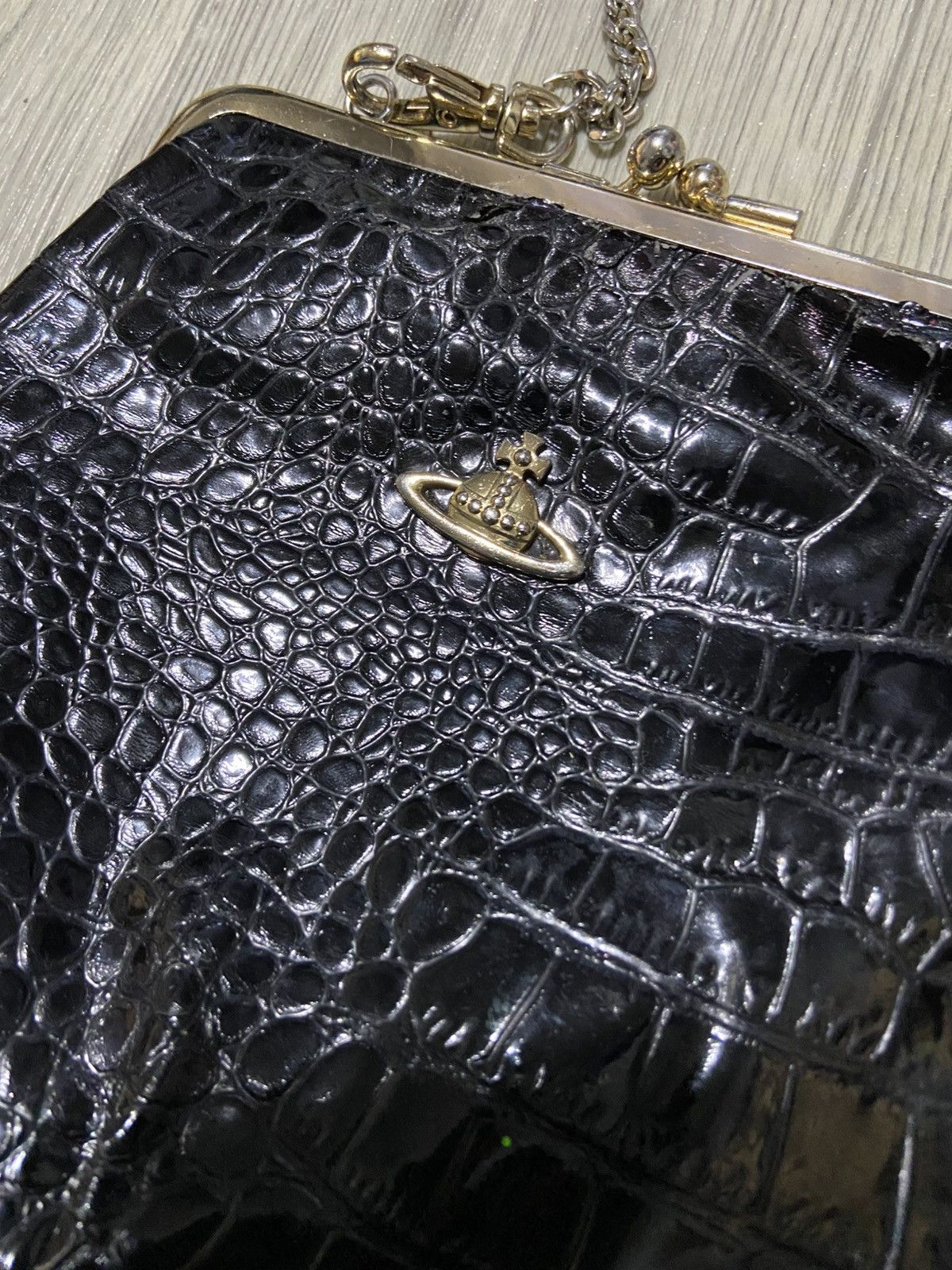 Vivienne Westwood Vivienne Westwood Archive Orb Croc-Embossed Granny Frame Size ONE SIZE - 4 Thumbnail