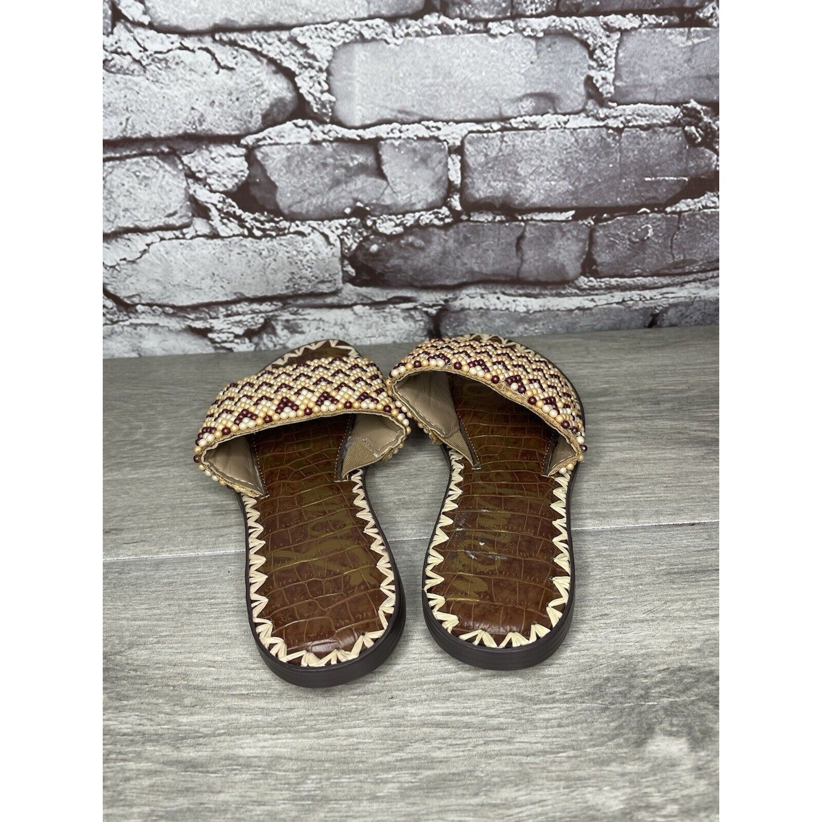 Sam Edelman Sam Edelman Gunner 3 Peach Pearl Beaded Multi Sandals Women’ Size US 6.5 / IT 36.5 - 4 Thumbnail