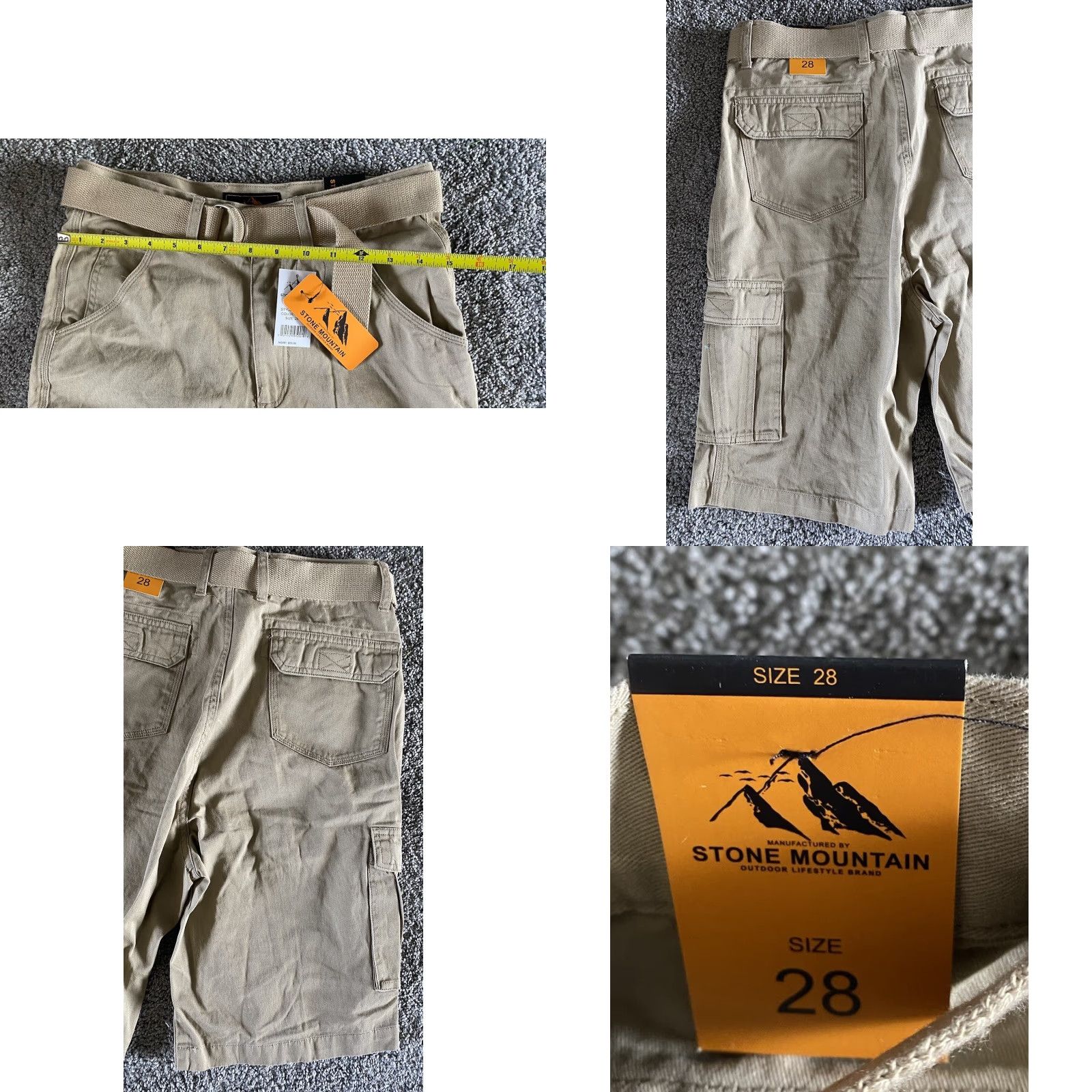 Vintage NWT Stone Mountain Cargo Shorts Men’s 28 Khaki Beige Beige Casual Workwear Travel MSRP 9.99 Size US 28 / EU 44 - 8 Thumbnail
