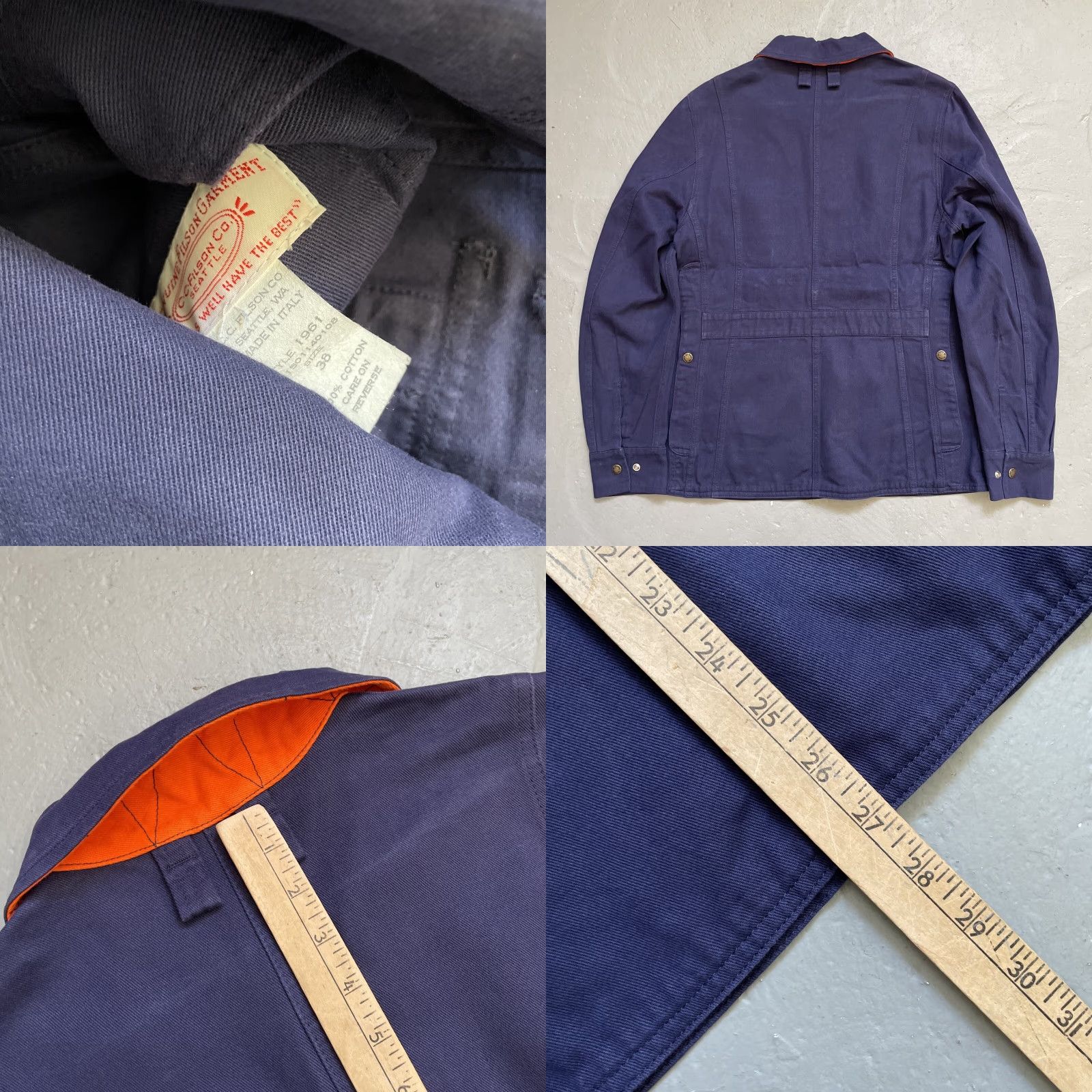 Filson VINTAGE Filson Jacket Hunter 1961 Canvas Hunting Field Jacket 38 Blue Men Size US XXS / EU 40 - 8 Thumbnail