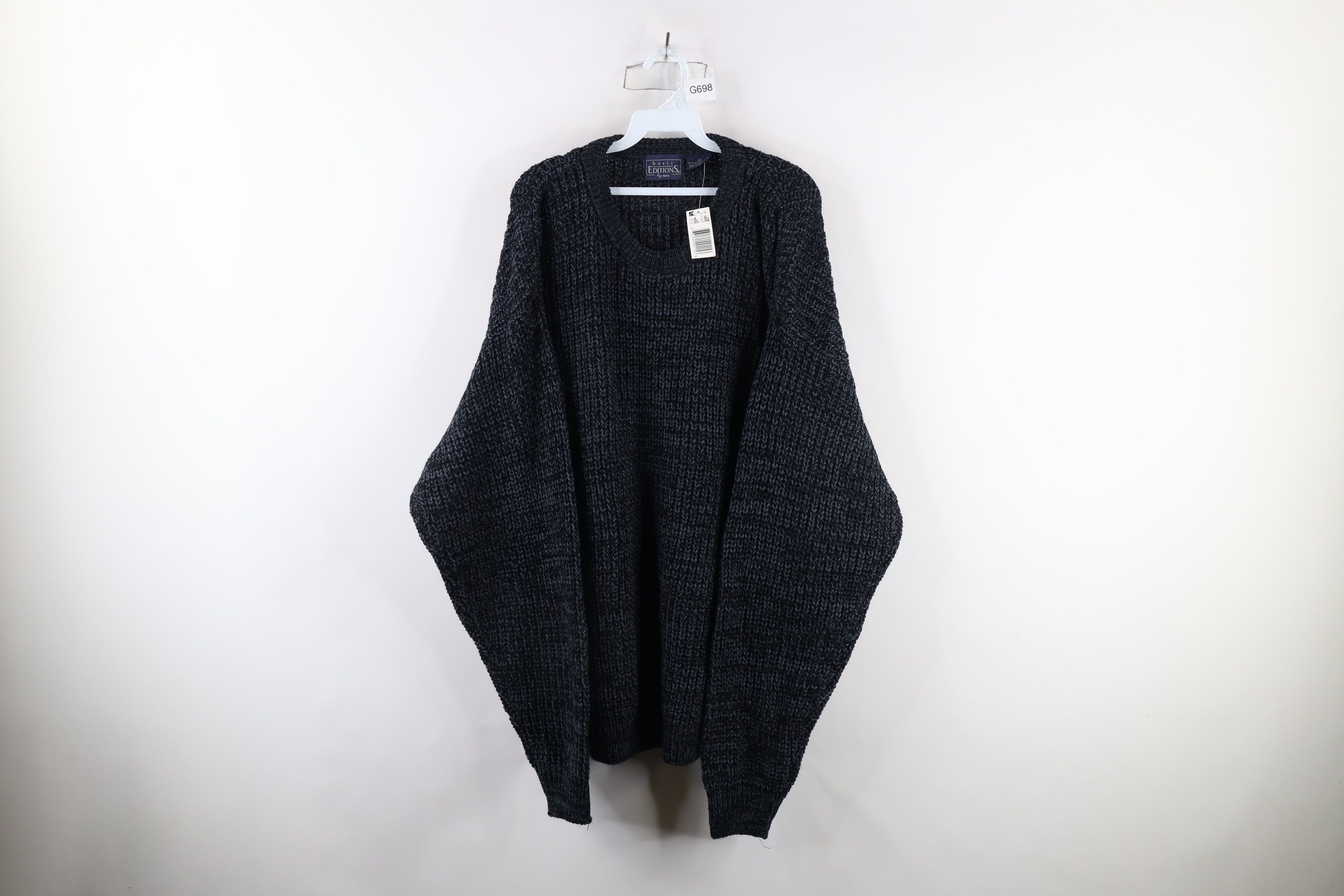 Vintage Deadstock Vintage 90s Streetwear Ribbed Knit Sweater Blue Size US XXL / EU 58 / 5 - 1 Thumbnail