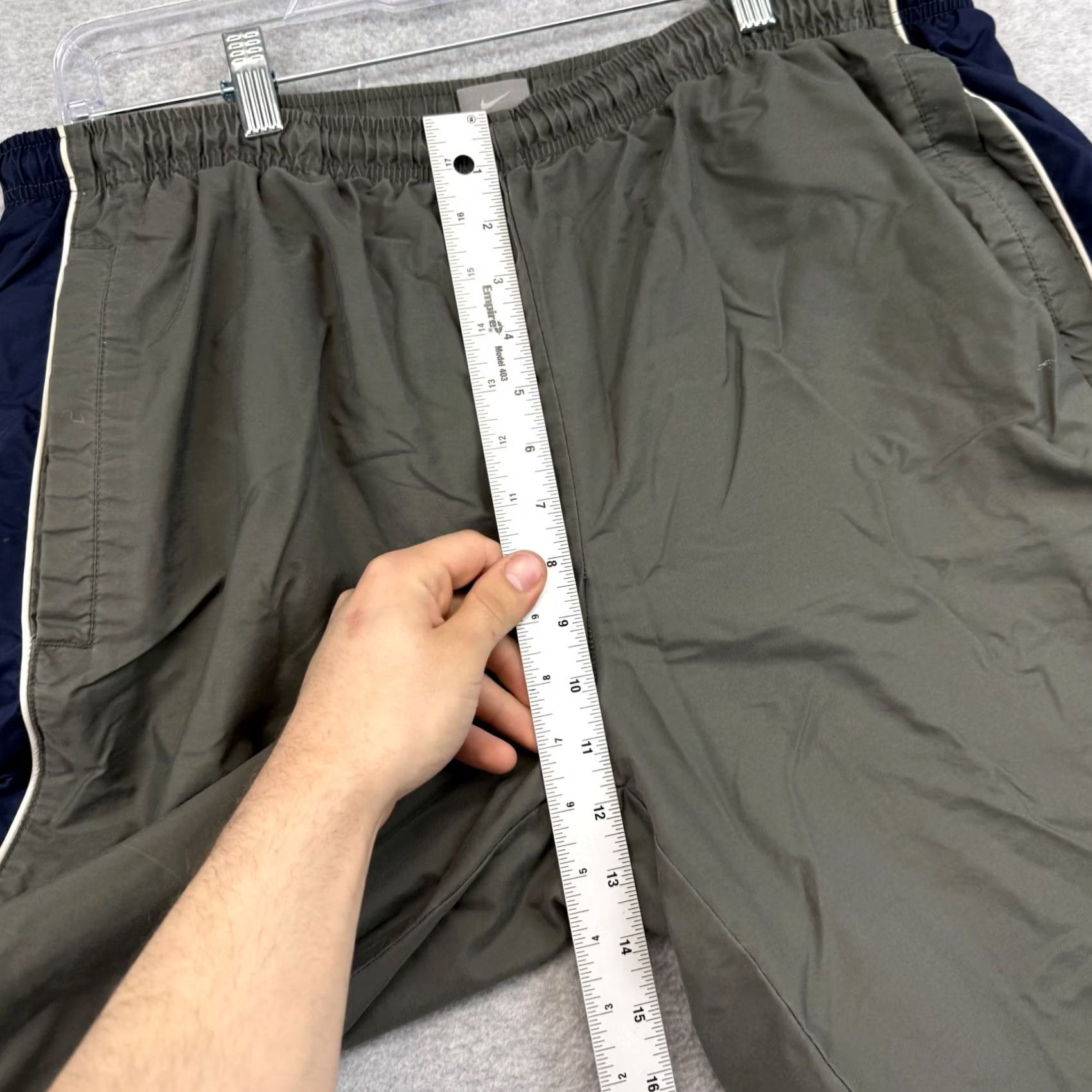 Nike VINTAGE Nike Track Pants Army Green Navy Striped Fleece Lined Baggy XL Men's Size US 36 / EU 52 - 7 Thumbnail