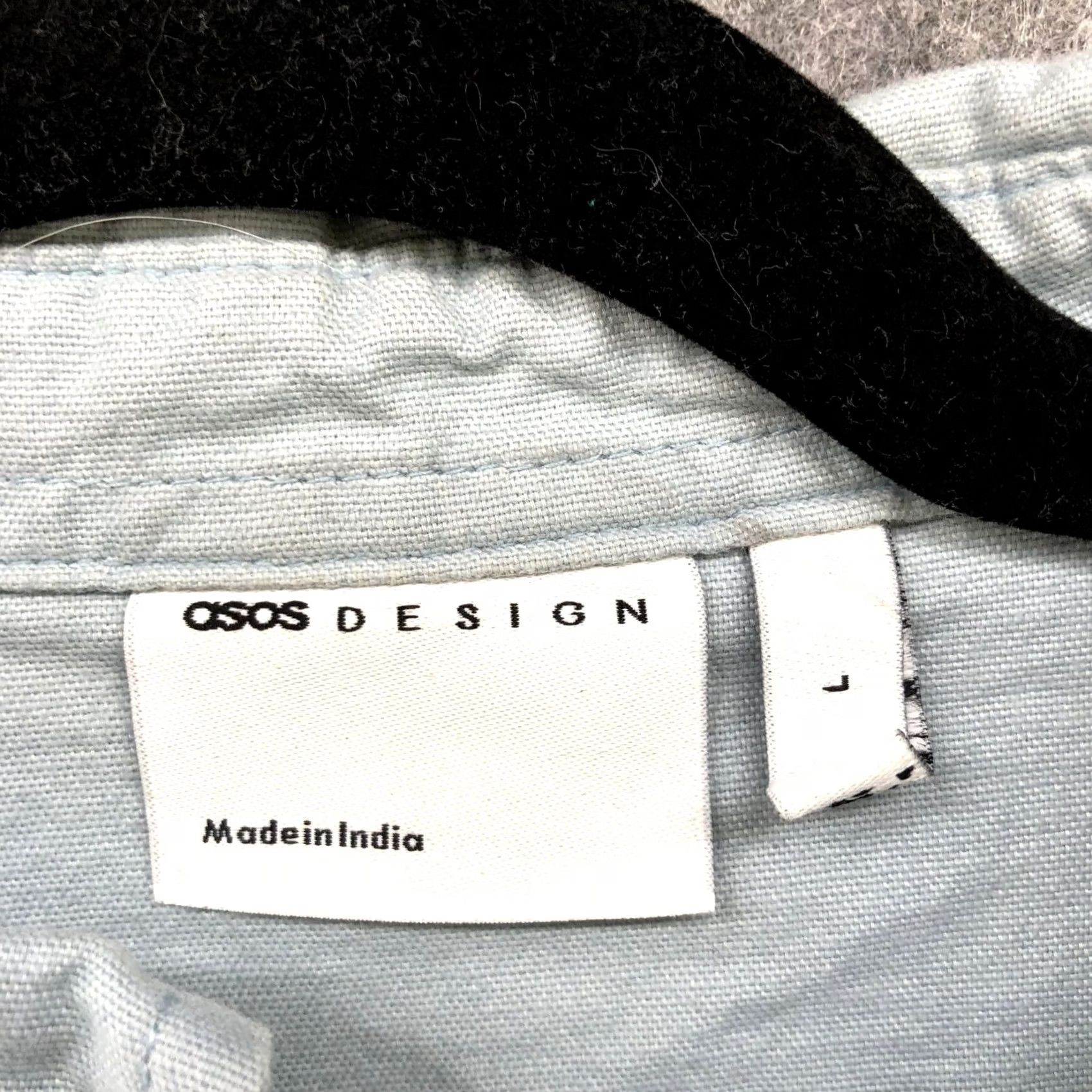 Asos ASOS Short Sleeve Button Down Shirt Mens L Light Blue Cotton Blend Soft Satin? No — keep exact: Size US L / EU 52-54 / 3 - 6 Thumbnail