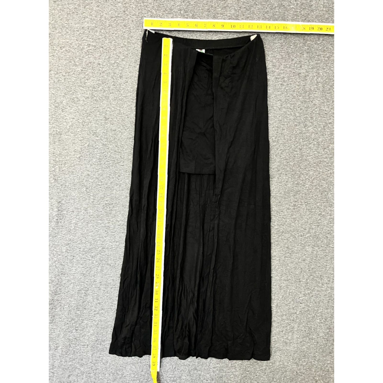 Vintage Codigo Skirt Maxi Wrap Around Black L Womens Size L Bohemian Fashion Durable Rayon Spandex Travel Casual 90s? Size 36" / US 14 / IT 50 - 4 Thumbnail