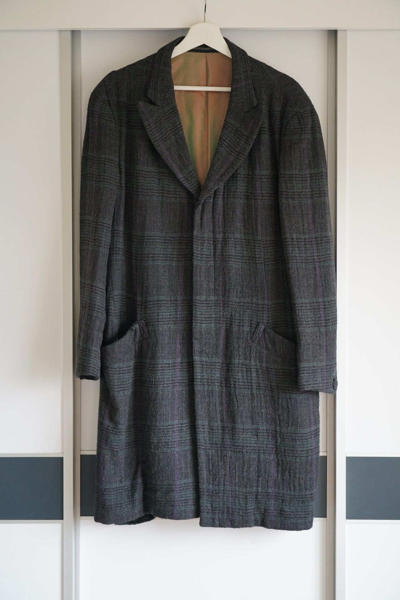 Yohji Yamamoto yohji yamamoto plaid wool coat Size US M / EU 48-50 / 2 - 1 Thumbnail