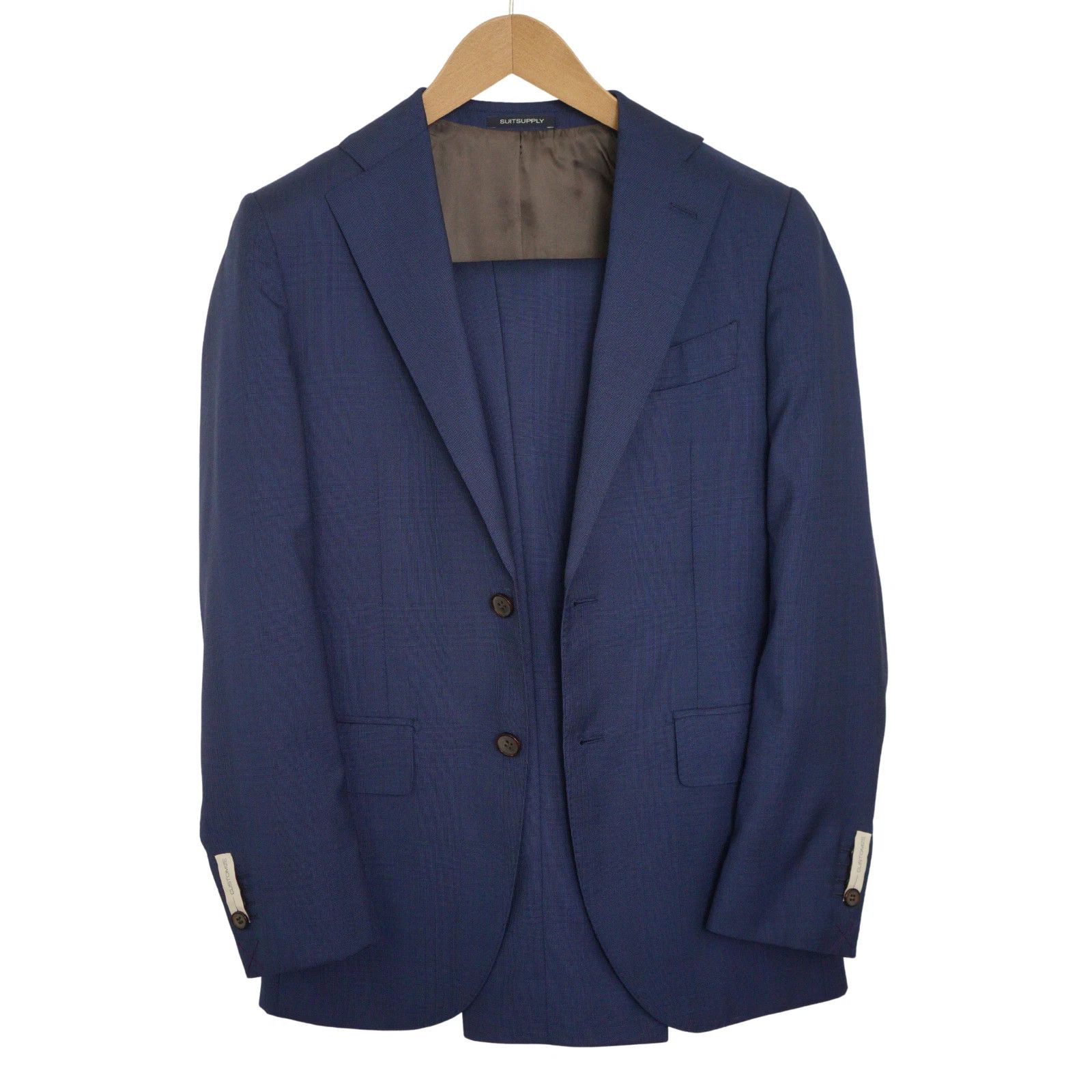 Suitsupply Men Suitsupply 3 Piece Suit Havana Patch Blue Ethomas US34 Size 34R - 2 Thumbnail