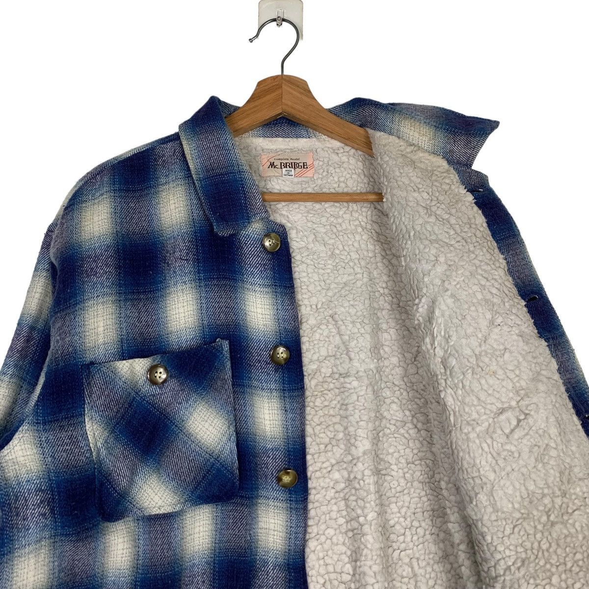 Flannel Mc. BRIDGE Shadow Plaid Sherpa Flannel #0219-C10 Size US M / EU 48-50 / 2 - 9 Thumbnail
