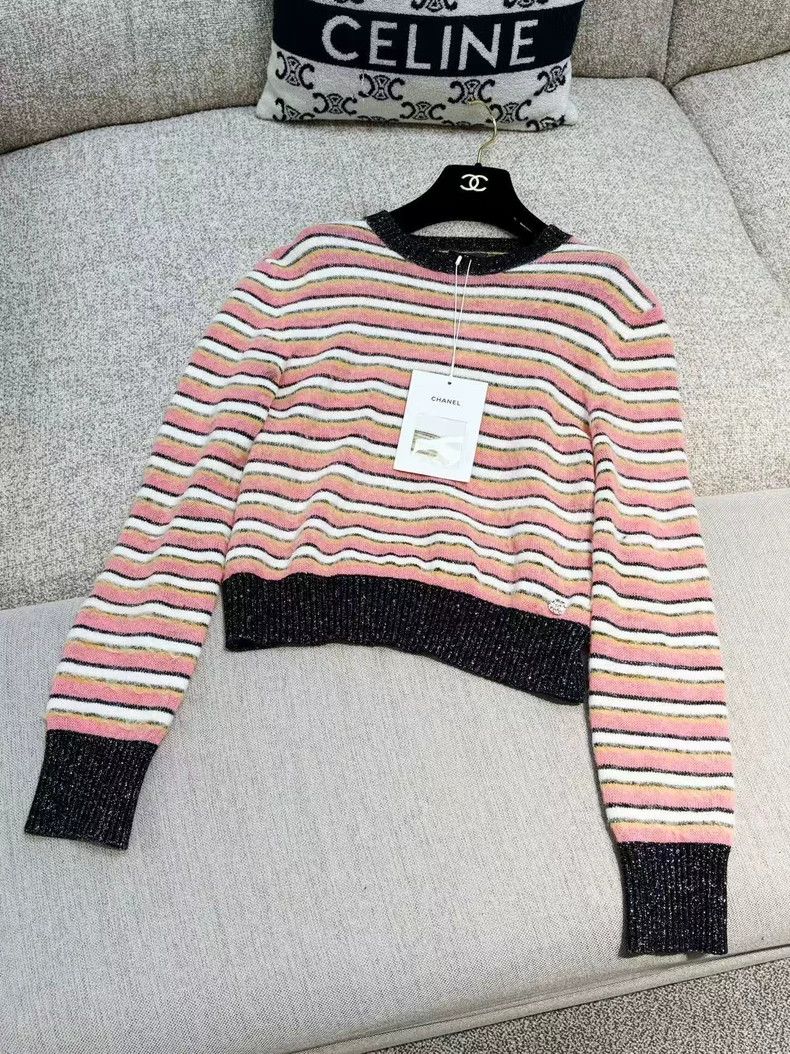Chanel Chanel 22A color-blocked striped long-sleeved sweater Size XXS / US 00 / IT 34 - 2 Thumbnail