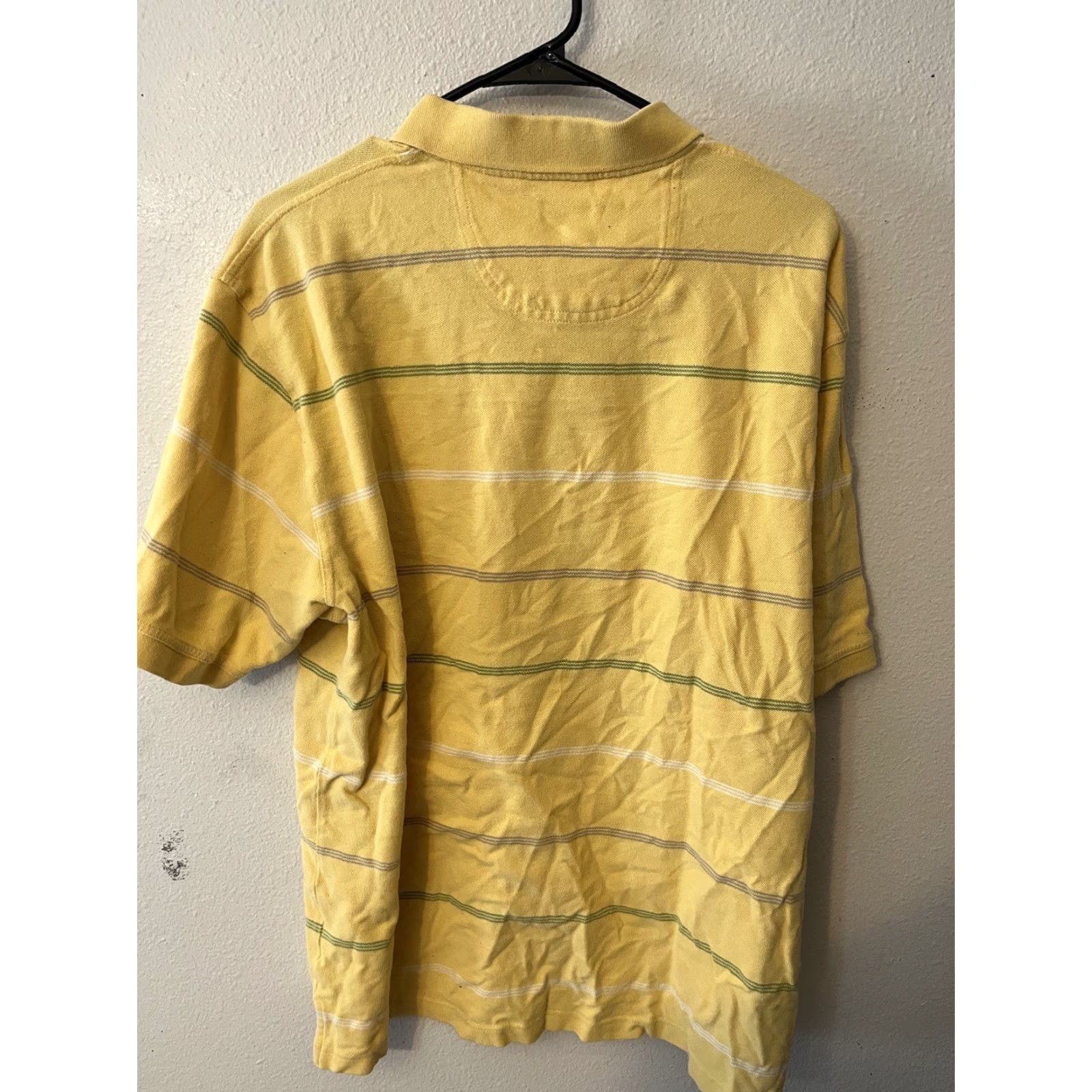 Izod VINTAGE Izod Polo Shirt Mens XL Yellow Striped Cotton Golf Shirt XL Mens Yellow Striped Polo Shirt Size US XL / EU 56 / 4 - 3 Thumbnail