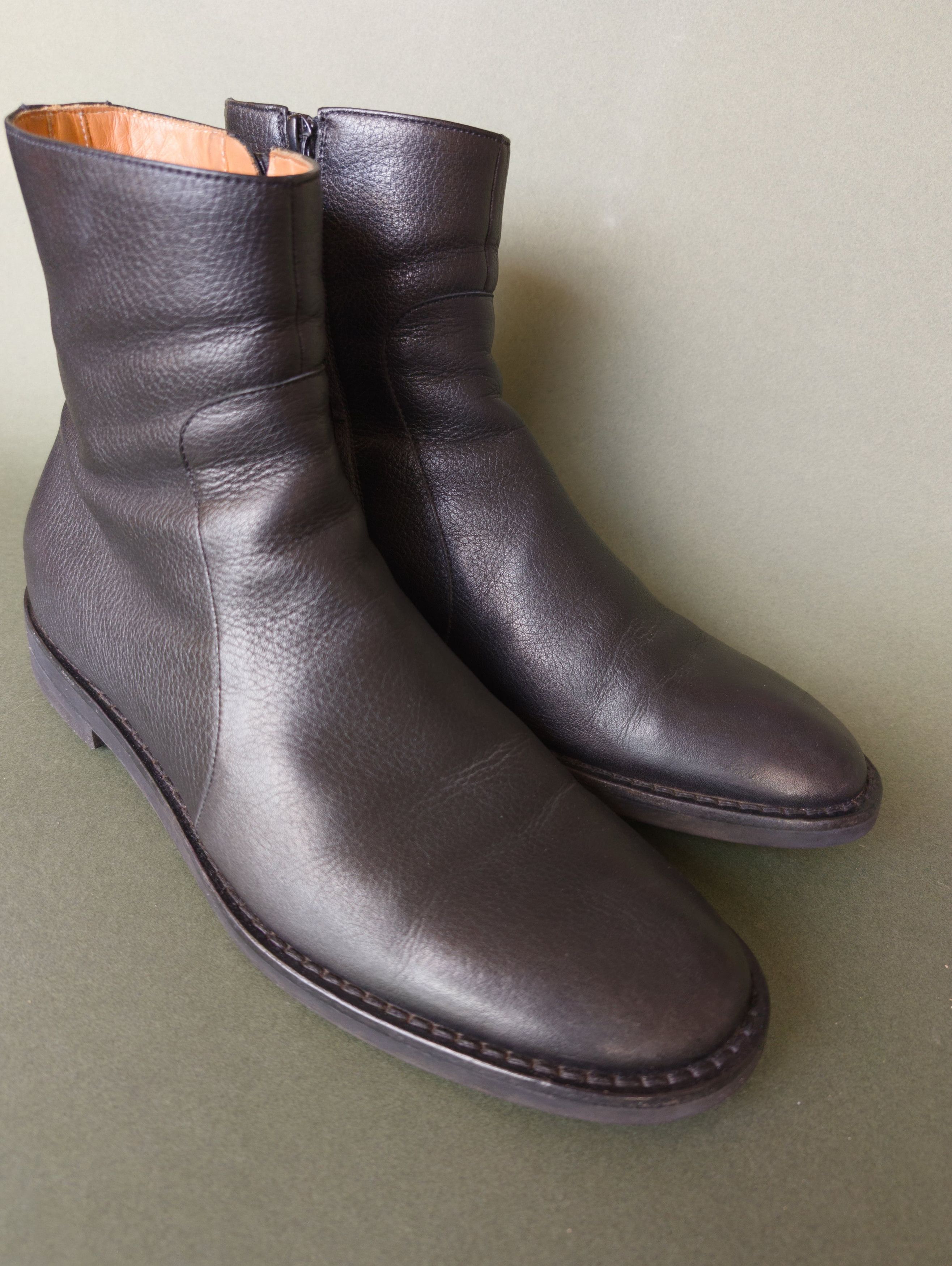 Maison Margiela Maison Margiela Pebbled Leather Side Zip Boots Size US 11 / EU 44 - 2 Thumbnail