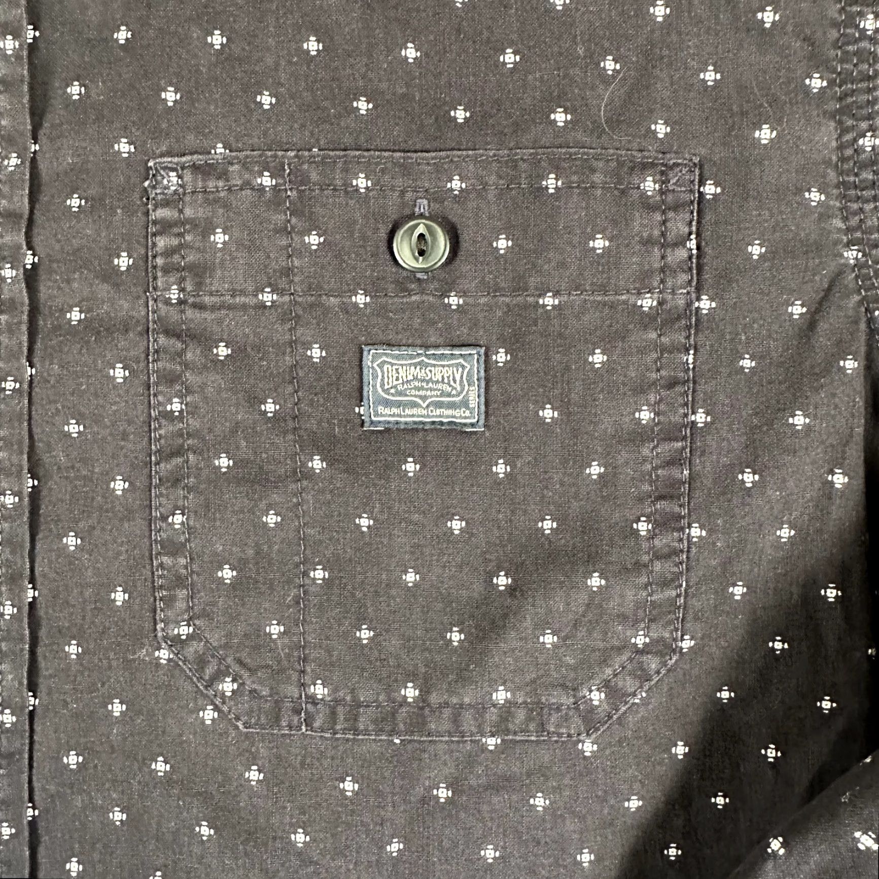 Vintage Denim & Supply Shirt Men's M Blue Geometric Knit Regular Button-Up Size US M / EU 48-50 / 2 - 4 Thumbnail