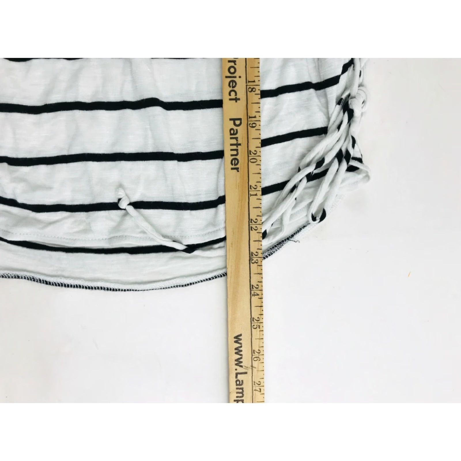 Vintage Love Fire Top Women’s Striped Sleeveless V-Neck Lace Up Sides Black White M Size M / US 6-8 / IT 42-44 - 4 Thumbnail