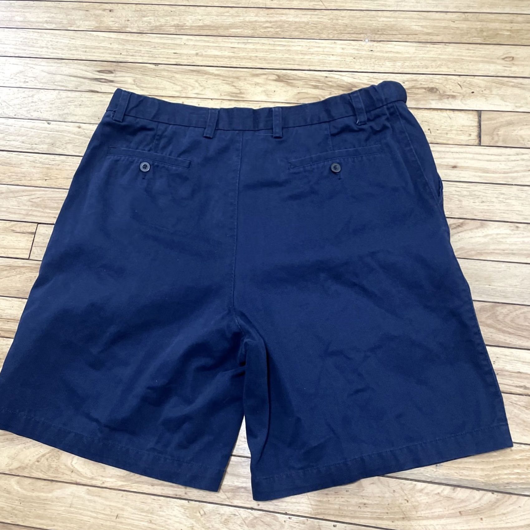 Vintage VINTAGE Puritan Pleated Chino Shorts Men 36 Navy Blue 90s Preppy Y2k Adjustable Lisn Linen Cotton Short w Pockets Boys Size US 36 / EU 52 - 2 Thumbnail