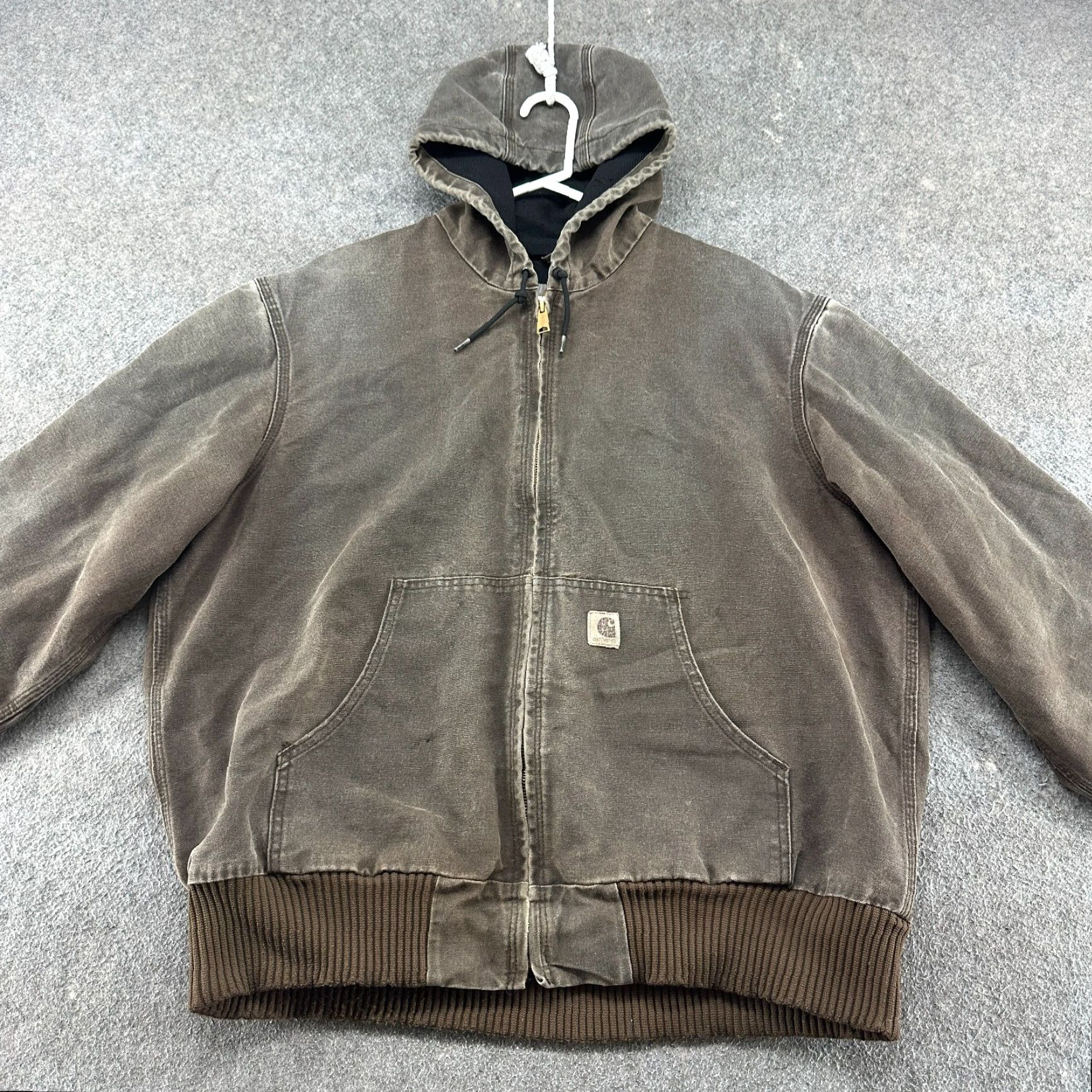 Carhartt VINTAGE Carhartt Jacket Men XL Brown Canvas Hooded Lined Chestnut J168 CHT Jacket Size US XL / EU 56 / 4 - 3 Thumbnail
