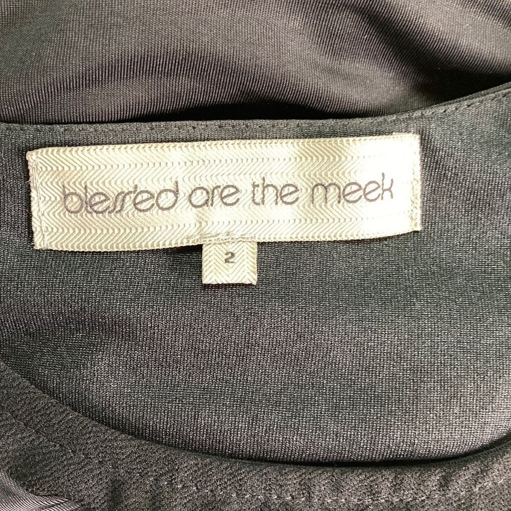 Mek Denim Blessed are the Meek Black Mya Dress Size 2 Sheer V-Neck Slim Sheath Size XS / US 0-2 / IT 36-38 - 3 Thumbnail