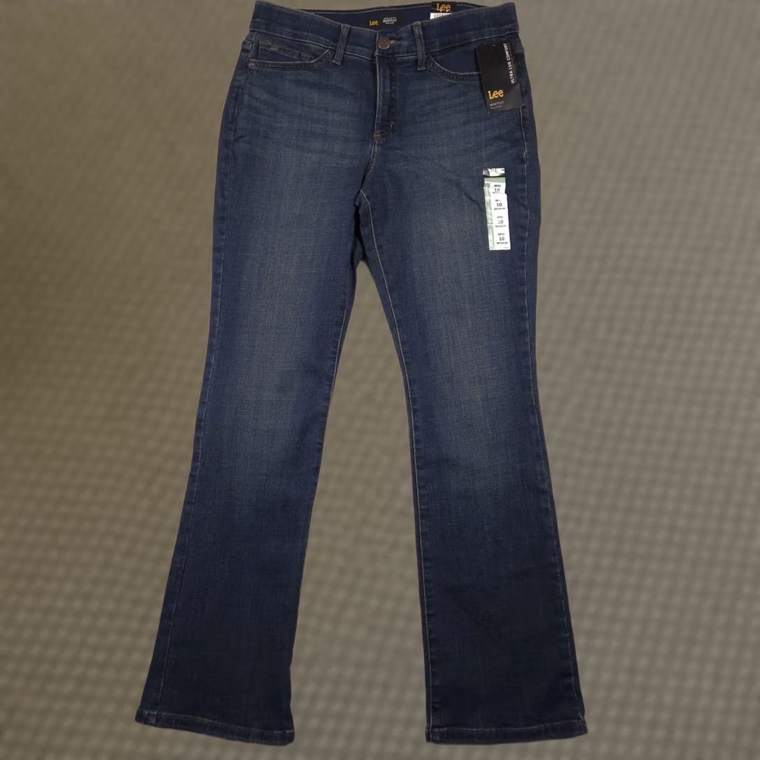 Lee Lee Jeans Womens 10 Blue Medium Wash Mid Rise Regular Fit Bootcut Stretch Denim Size 32" / US 10 / IT 46 - 1 Thumbnail