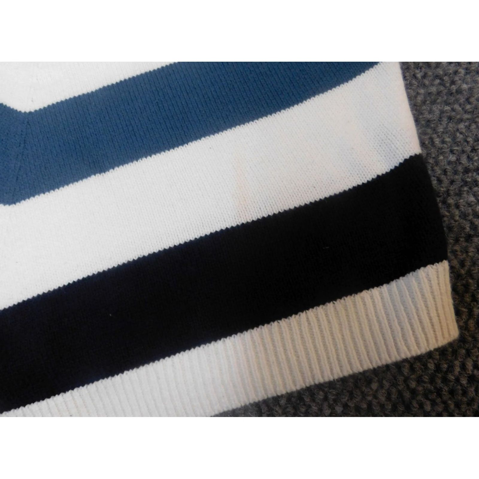 Apt. 9 Apt 9 Womens Sweater M Pullover White Striped Open-Knit Raglan Sleeve Crew Neck Stretch Button Regular Women Mens? Size M / US 6-8 / IT 42-44 - 5 Thumbnail