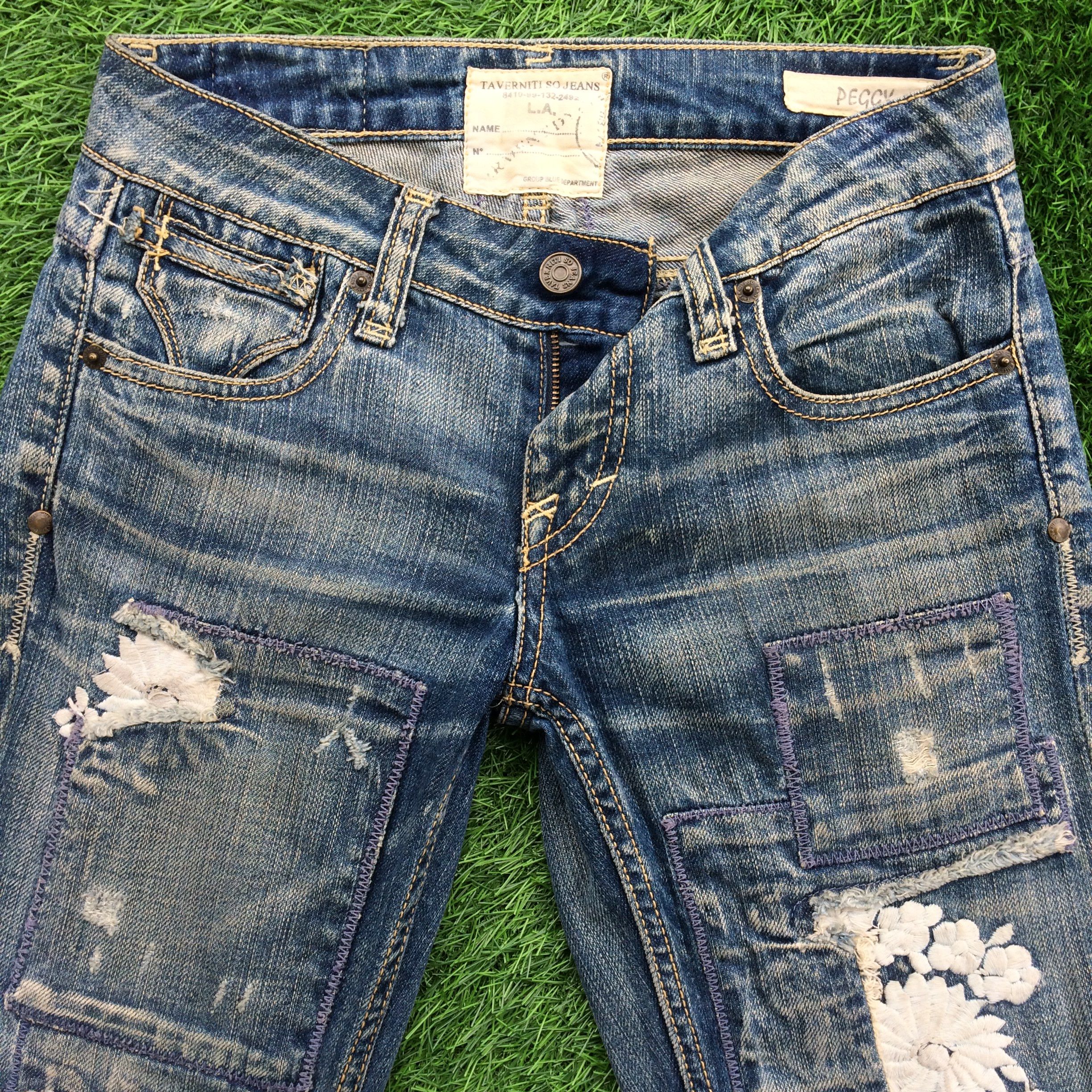 If Six Was Nine × Japanese Brand Japanese Distressed Flared Patch Jeans D-858 Size 25" / US 0 / IT 36 - 3 Thumbnail