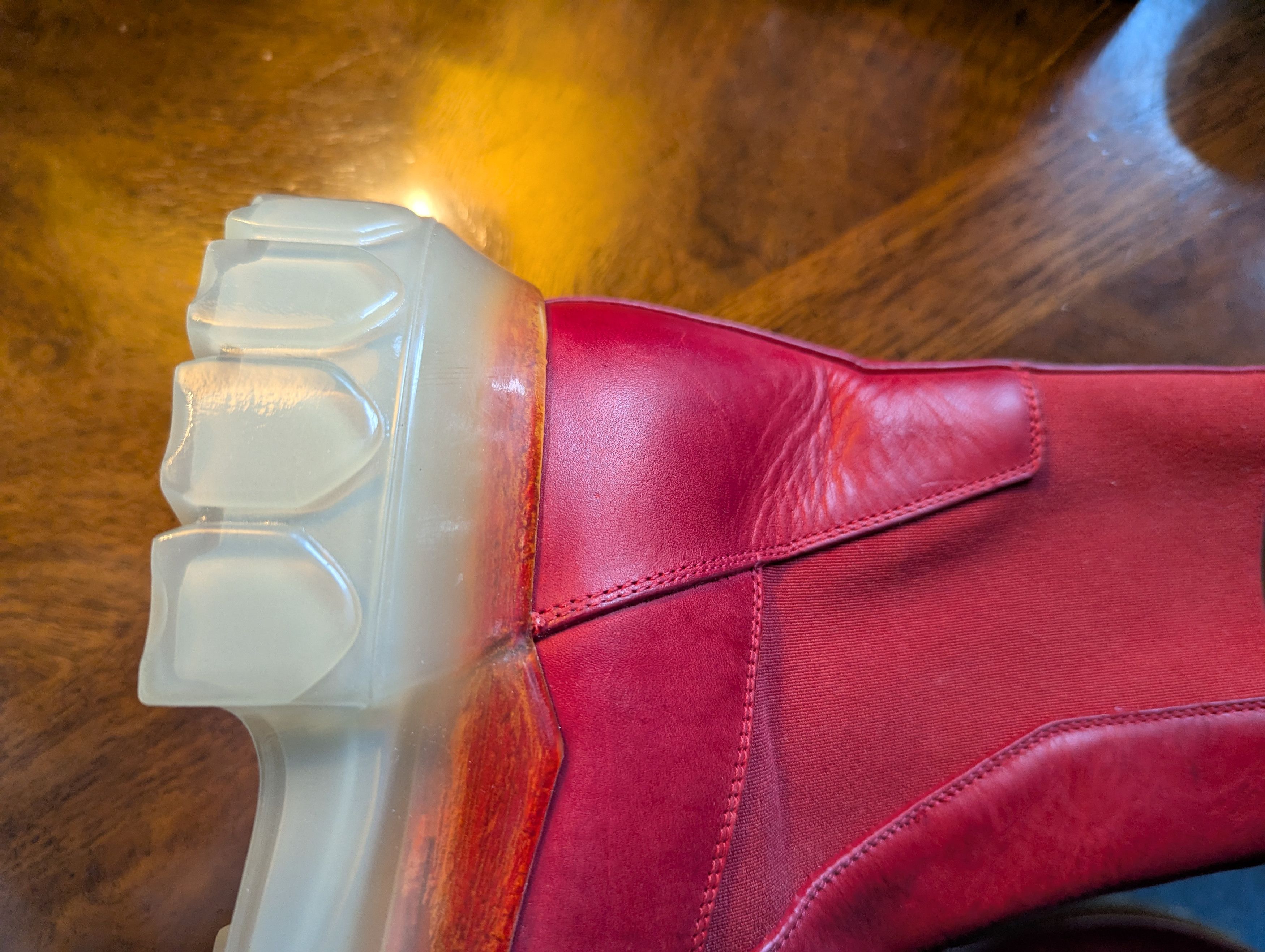 Rick Owens NWOB Red Bozo Tractor Boots w Transparent Sole color "Blood" Size US 6 / EU 39 - 4 Thumbnail