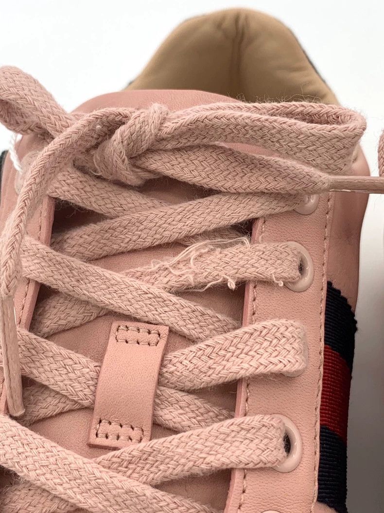 Gucci Gucci Size 35 Pink webbing mandarin duck tail lace-up casu Size US 5 / EU 37 - 8 Thumbnail