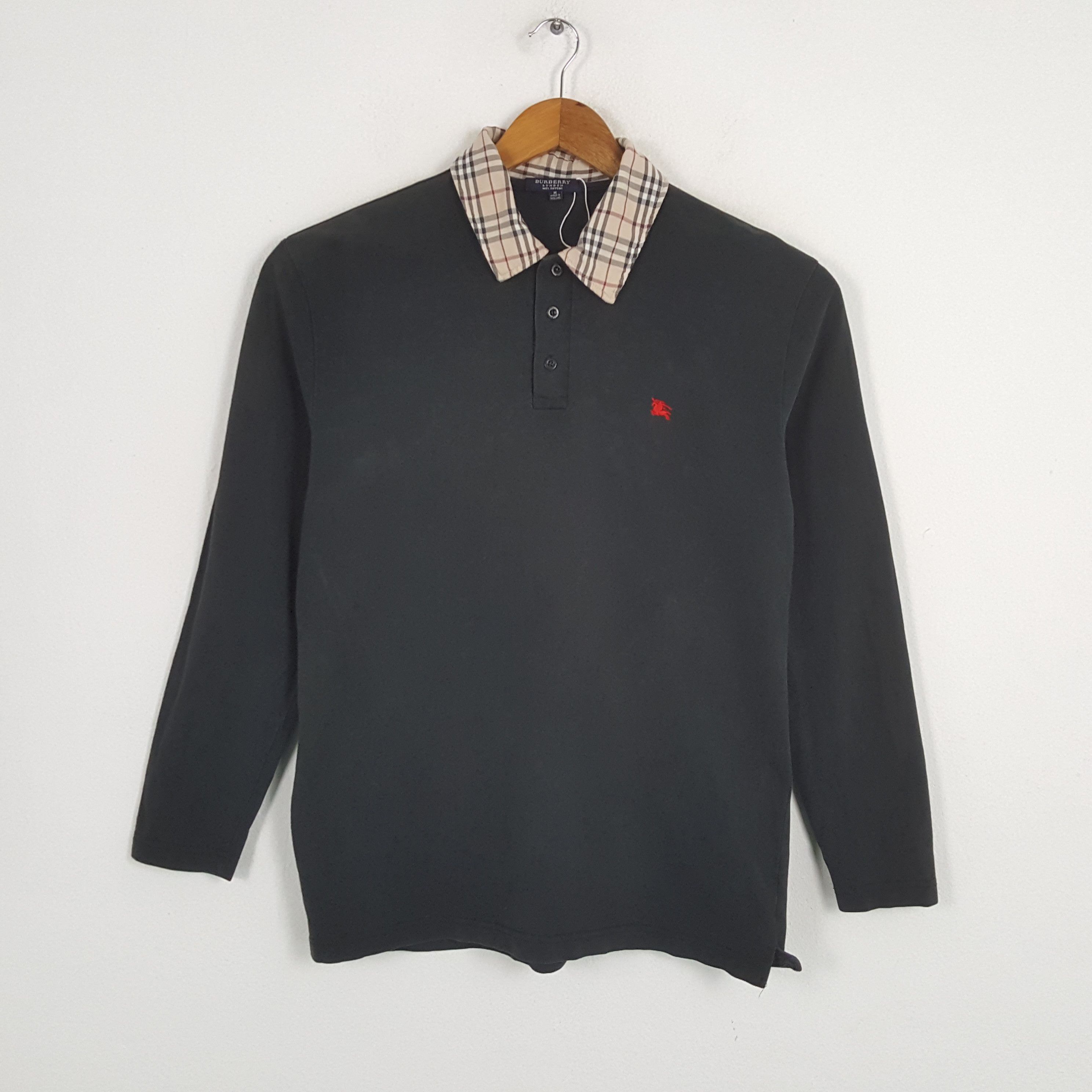 Burberry × Vintage Vintage BURBERRY LONDON Nova Check Collar Design Polos Size US M / EU 48-50 / 2 - 1 Thumbnail