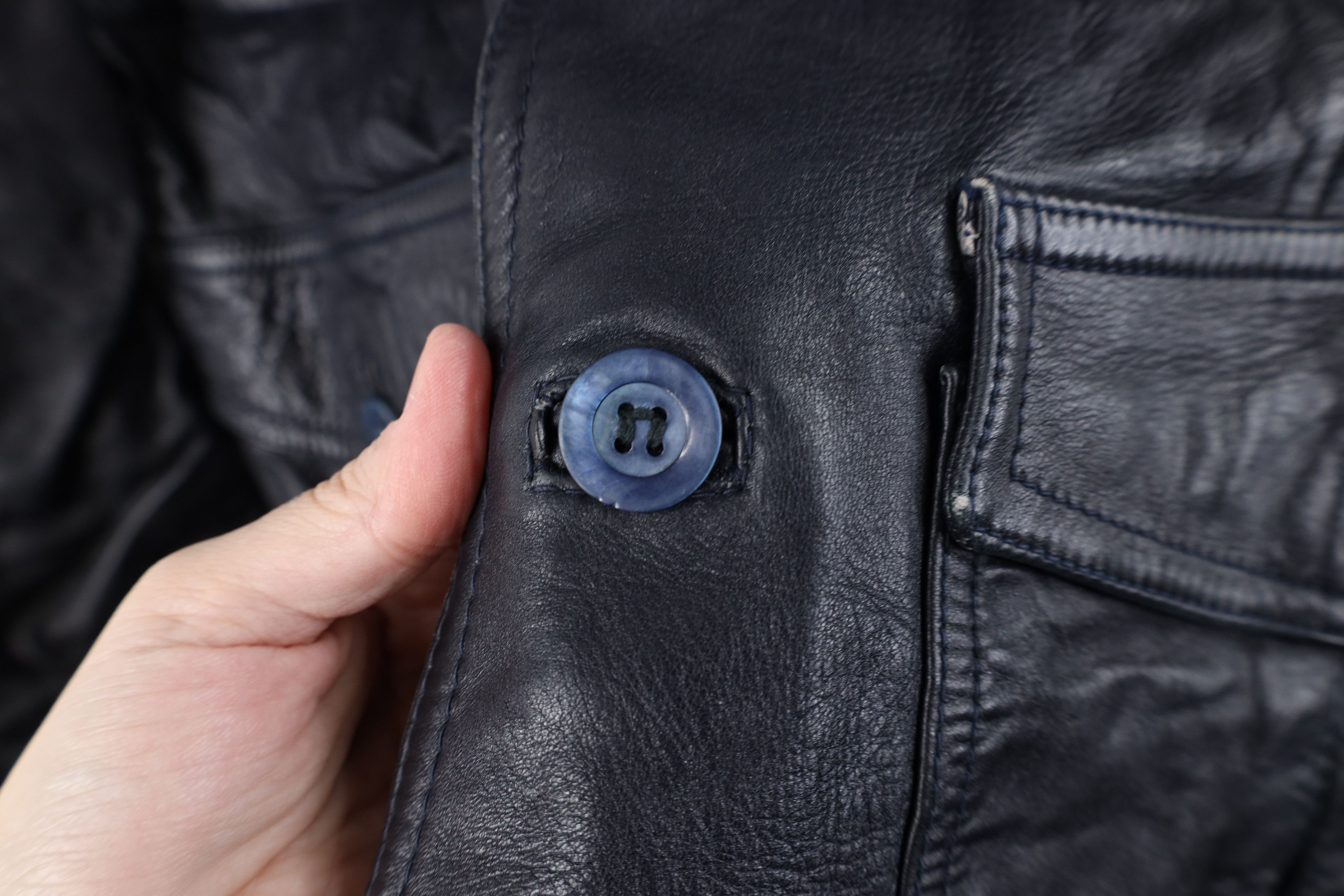 Vintage Vintage 70s Streetwear Bush Leather Shirt Jacket Shacket Size US XL / EU 56 / 4 - 4 Thumbnail