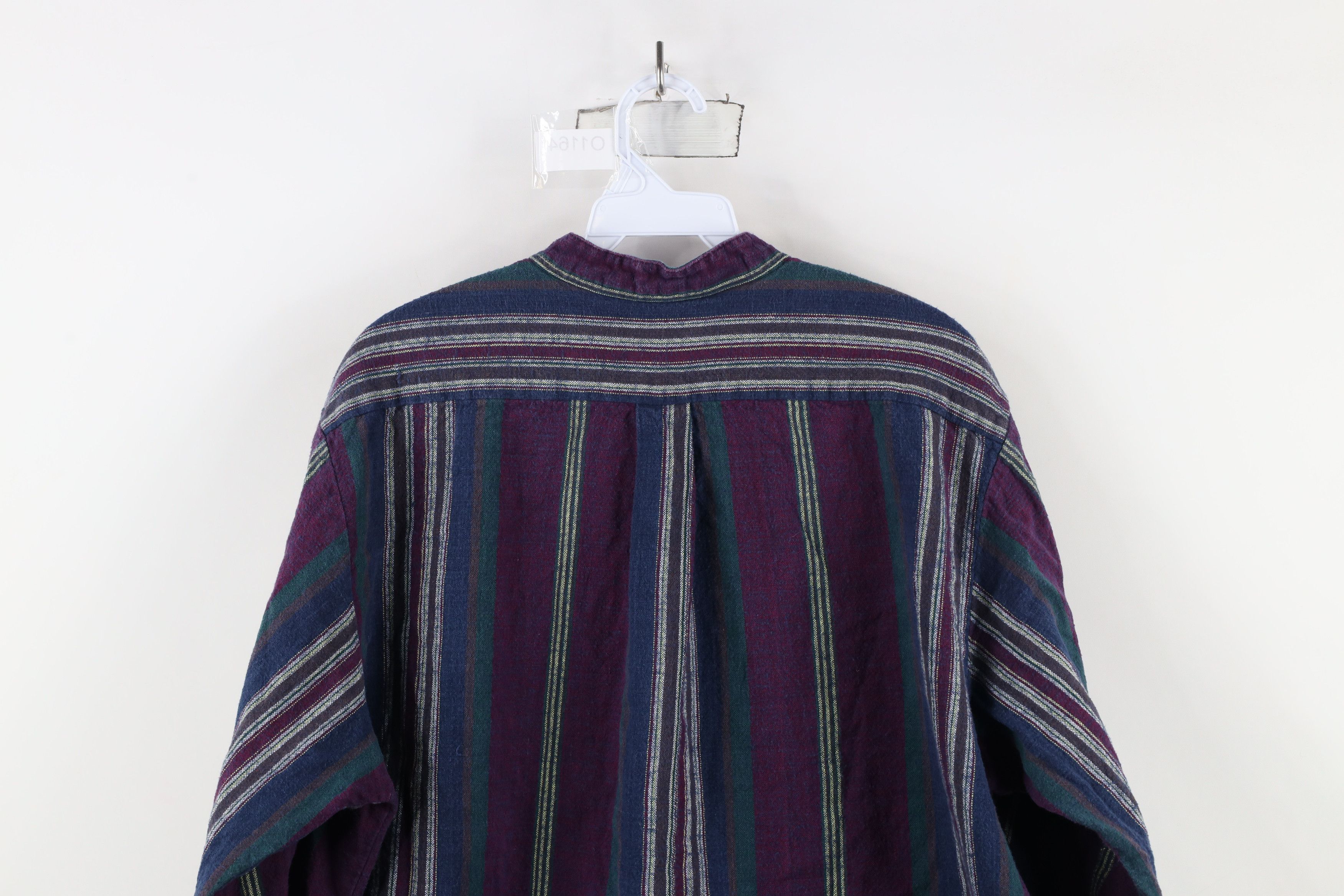 Vintage Vintage 90s Streetwear Striped Flannel Collar Button Shirt Size US XL / EU 56 / 4 - 9 Thumbnail