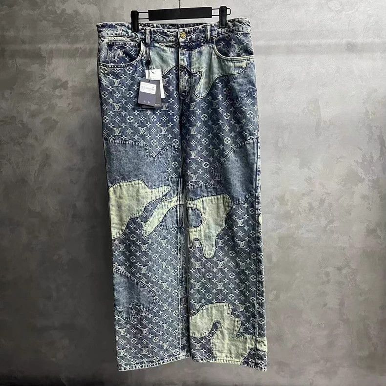Louis Vuitton Louis Vuitton Nigo Deconstructed Denim Pants. Size US 34 / EU 50 - 2 Thumbnail