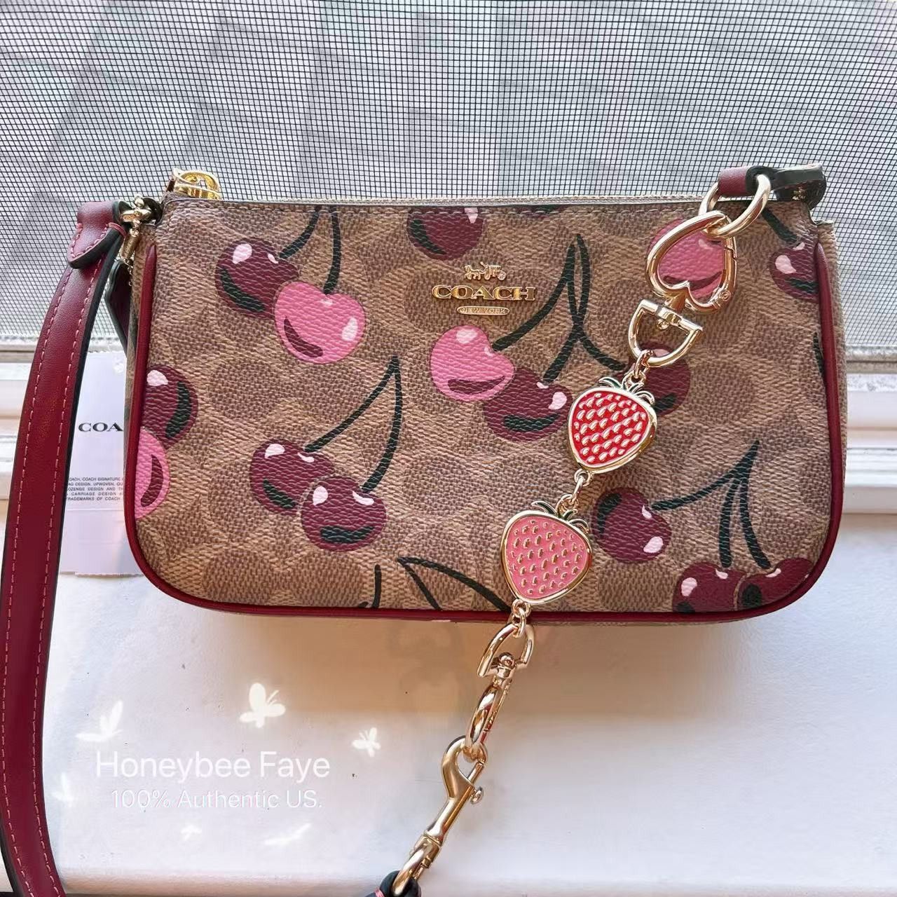 Coach Nolita 19 With Cherry Print CZ011 plus extended chain Size ONE SIZE - 1 Thumbnail