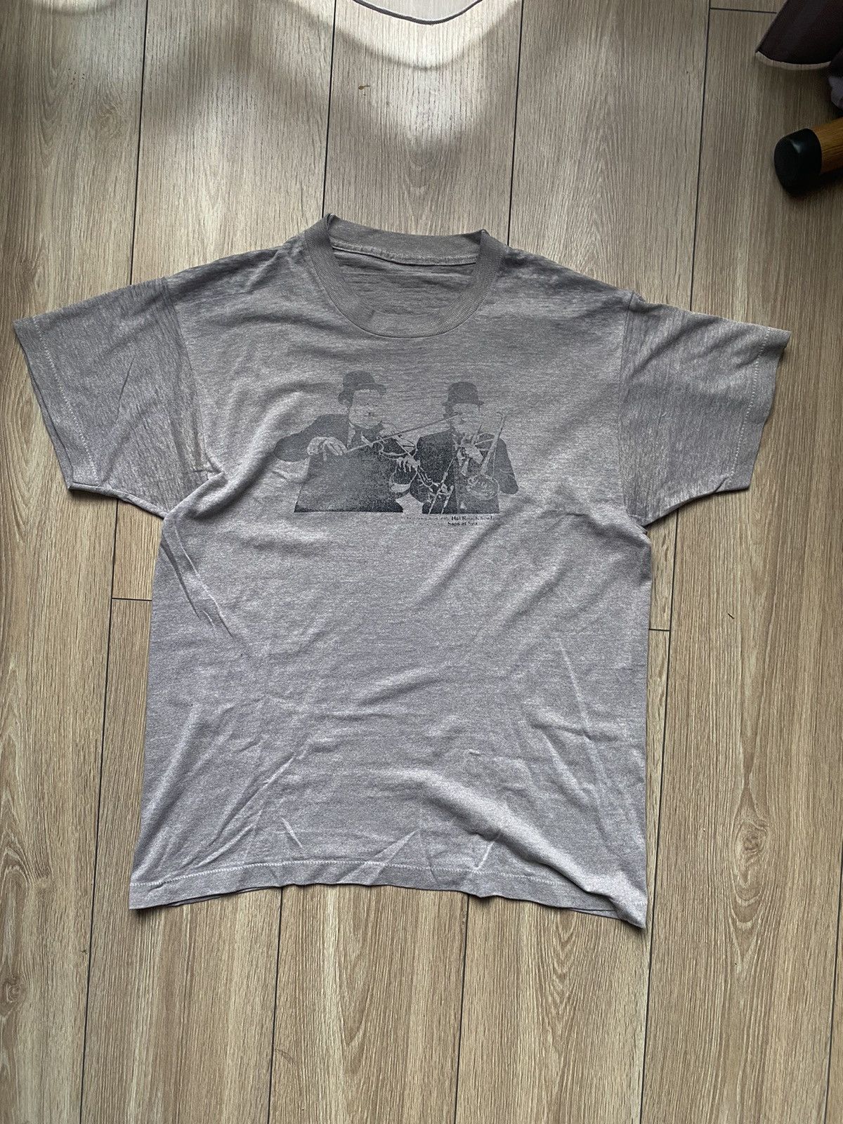 Band Tees Vintage 60-70s Laurel & Hardy Sons Of The Sea Movie T Shirt Size US L / EU 52-54 / 3 - 1 Thumbnail