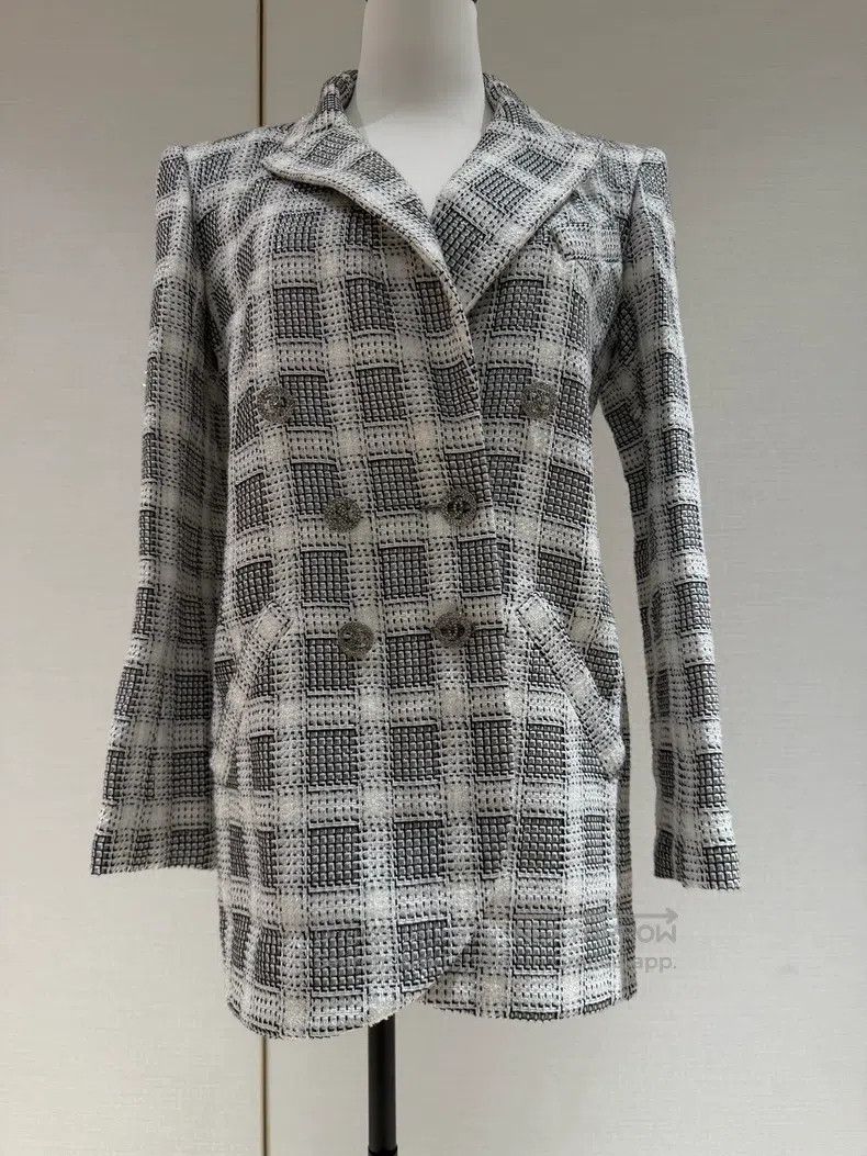Chanel 2020 spring and summer diamond double-breasted plai