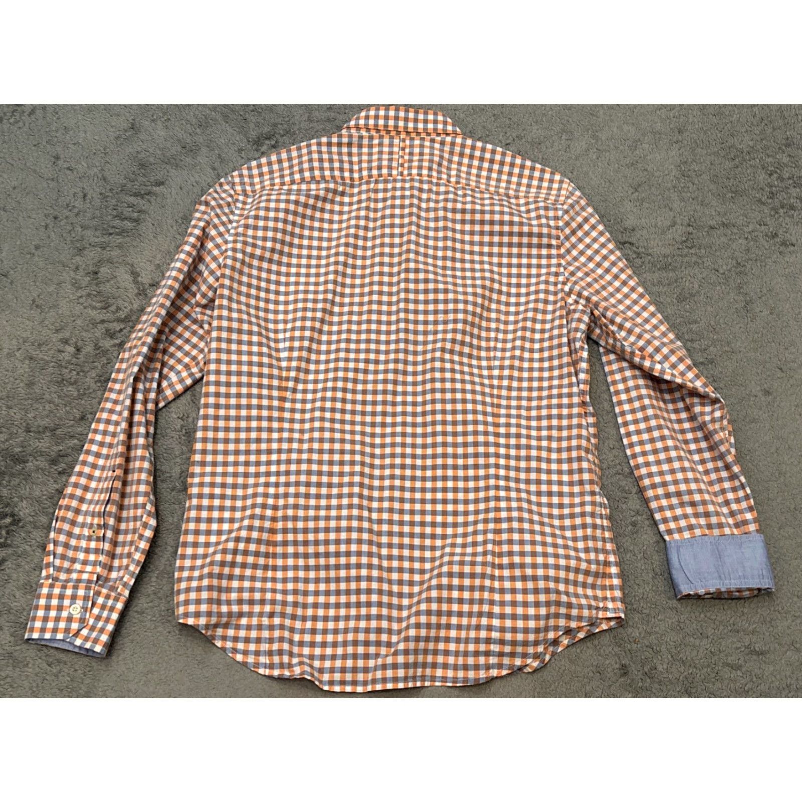 Banana Republic Banana Republic Shirt Mens Large Slim Button-Up Orange Plaid Shirt Size US L / EU 52-54 / 3 - 6 Thumbnail