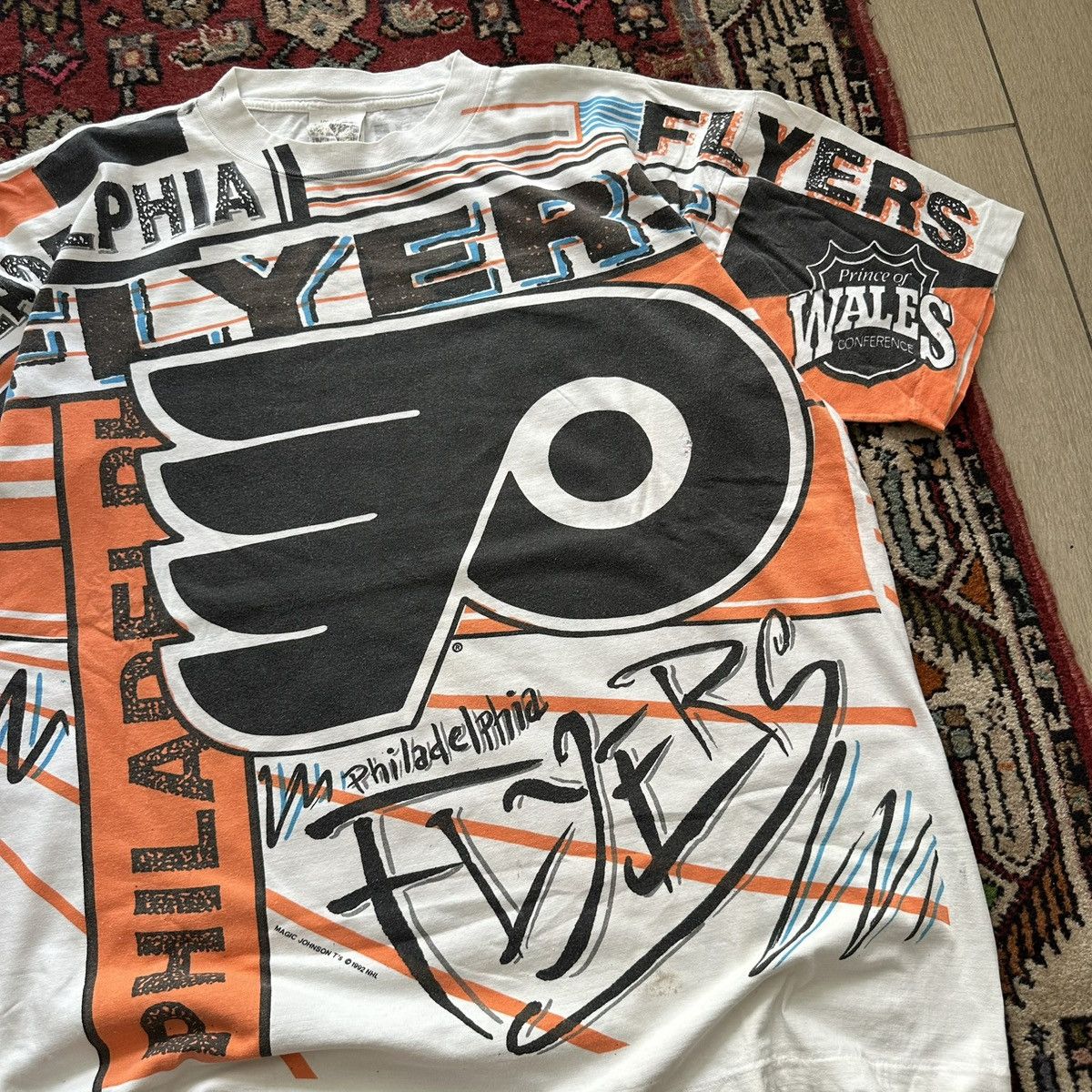 Vintage Vintage 1992 Philadelphia Flyers All Over Print Tee XL NHL Size US XL / EU 56 / 4 - 3 Thumbnail