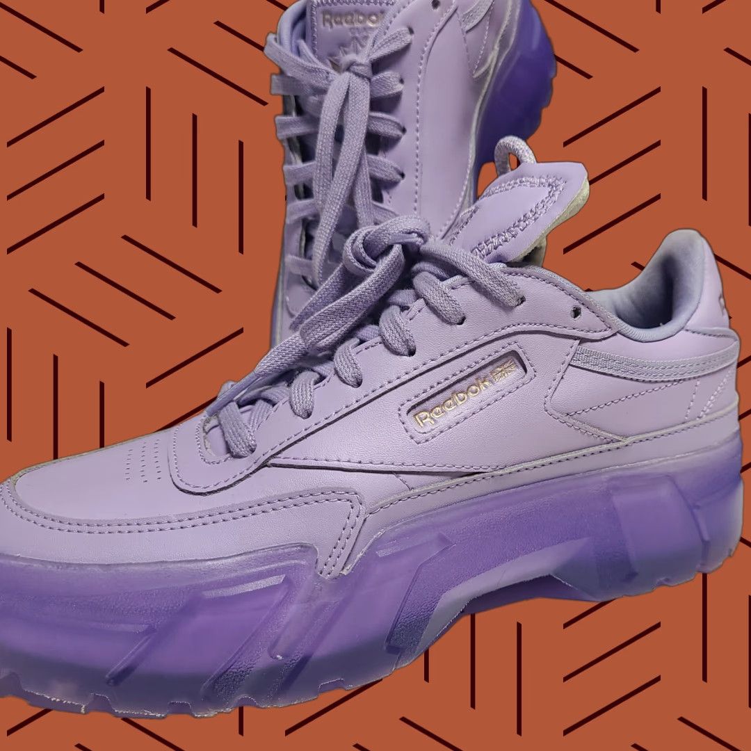 Reebok VINTAGE Reebok Club C Cardi B Purple Womens Size 8.5 GX5027 Rare Casual Shoe Gel Bottoms Size 30" / US 8 / IT 44 - 1 Thumbnail